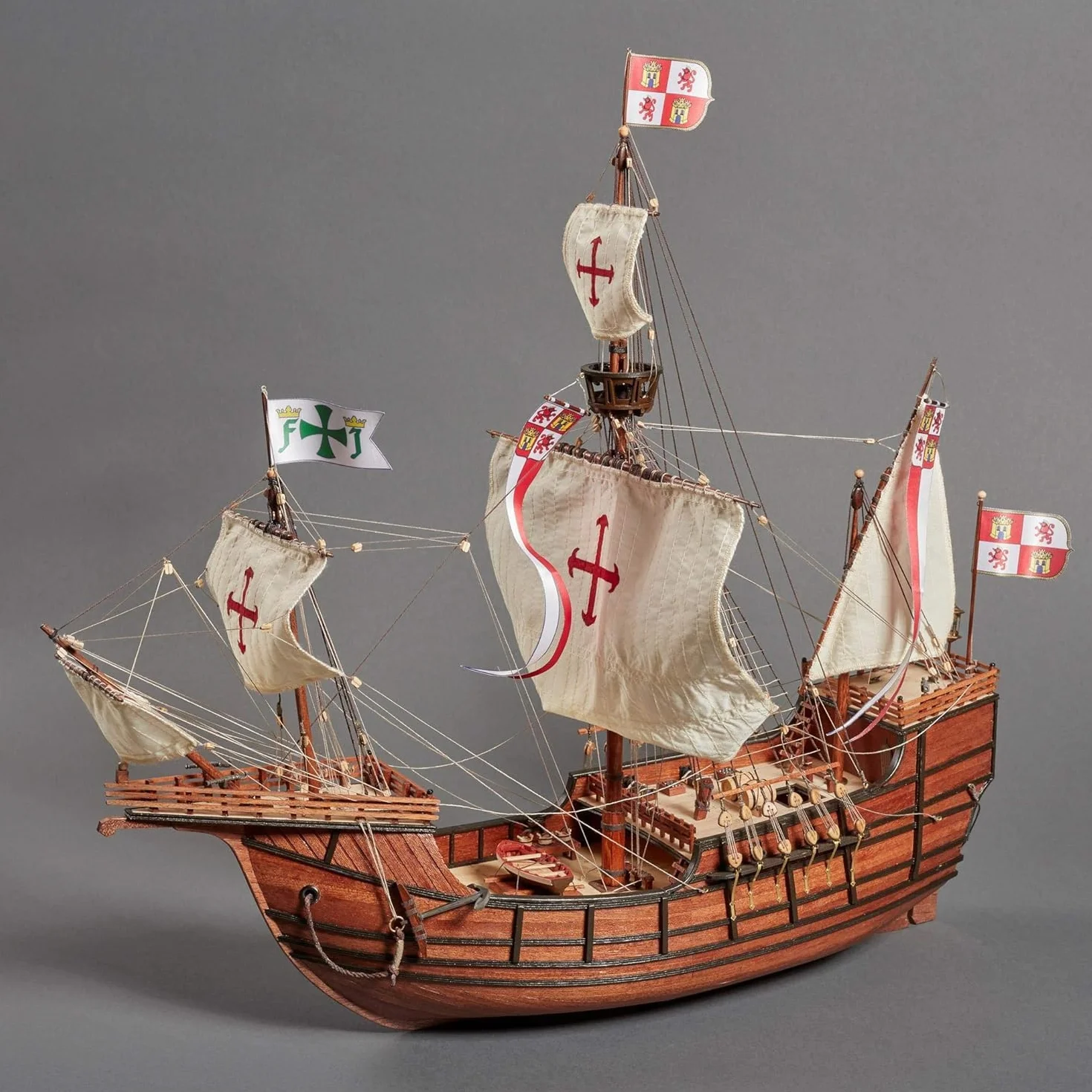 Artesanía Latina - Maqueta de Barco en Madera - Carabela Española del Descubrimiento de América, Santa María - Modelo 22411N, Escala 1:65 - Maquetas para Montar - Nivel Medio