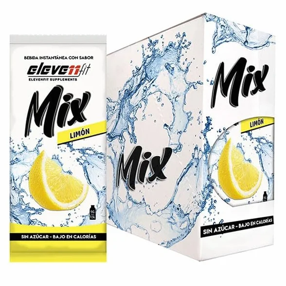 Eleven Fit Mix Instantáneo Sabor Limón 1.5L Bebida Saludable Sin Azúcar Baja en Calorías Caja 24 Sobres