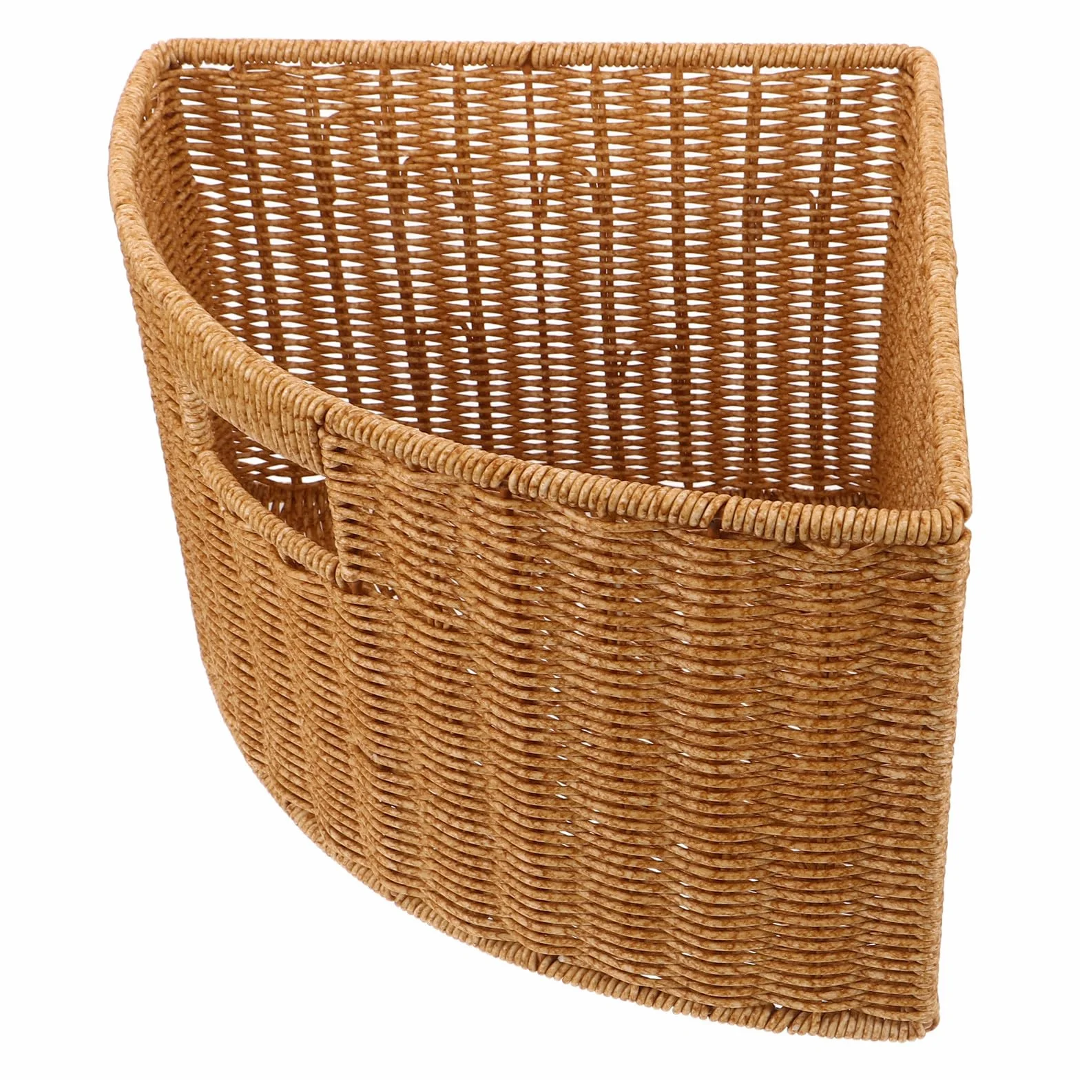 Alipis Cesta Esquinera Triangular de Imitación Ratán Diseño Elegante, Material Plástico y Metal, Organizador Versátil y Portátil para Encimeras y Armarios