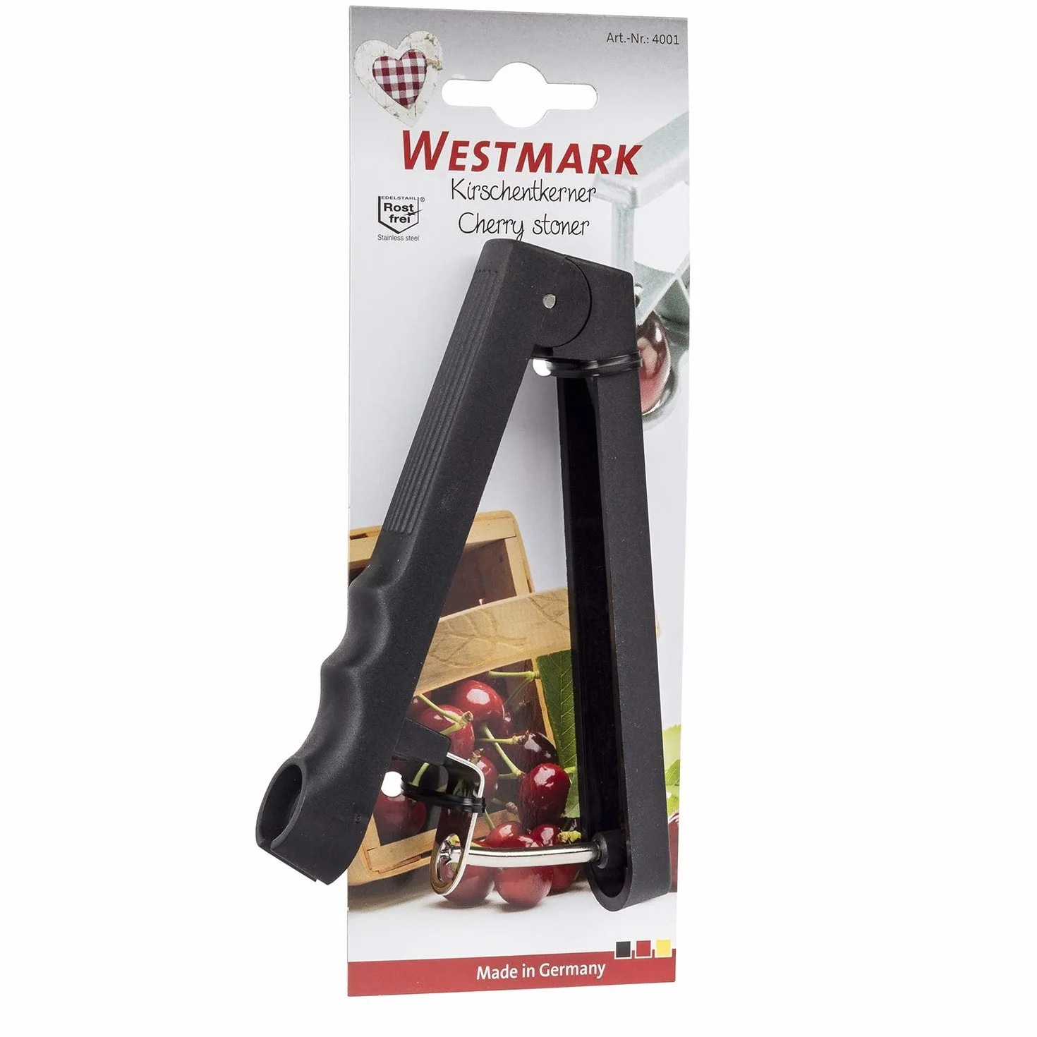 Westmark Deshuesador de cerezas Kernetto 13,1 cm Acero inoxidable Plástico Negro