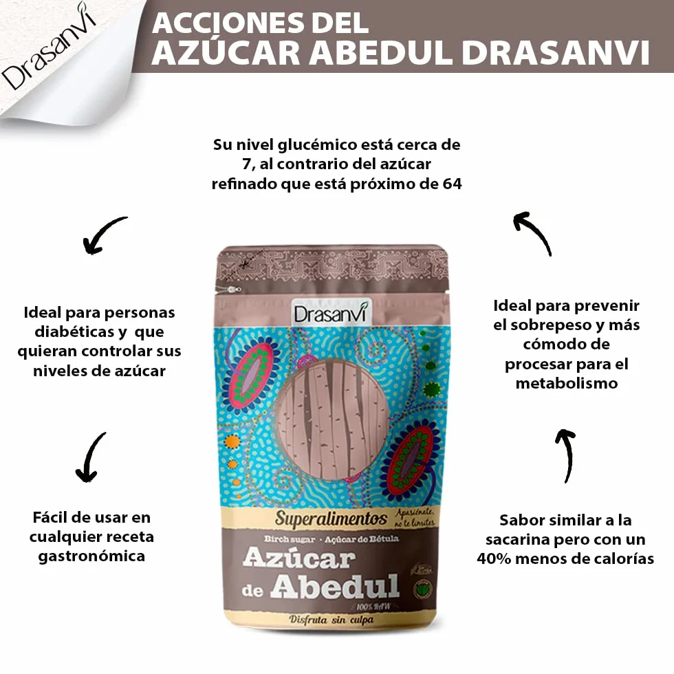 DRASANVI Xilitol Puro 300 g Edulcorante Natural Bajo Índice Glucémico