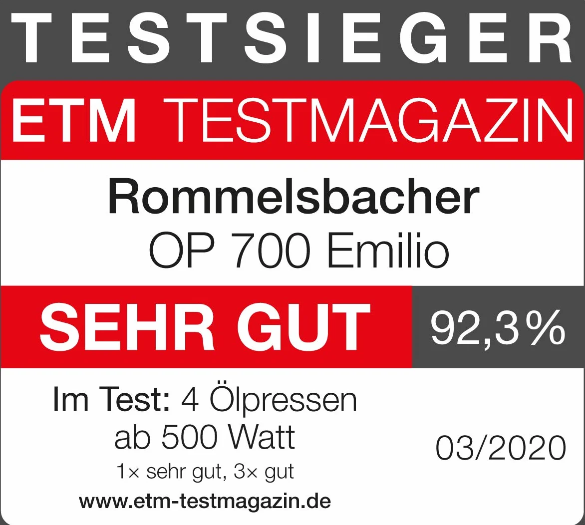 Rommelsbacher Oil Press Emilio OP 700 black white