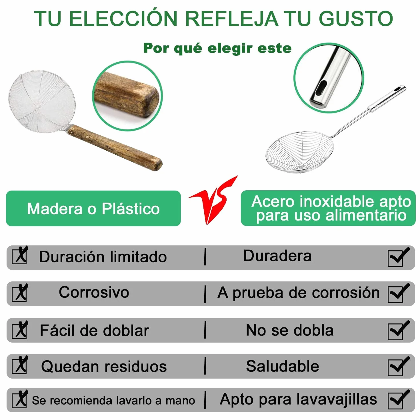 Espumadera araña de Acero Inoxidable 14cm - Colador profesional resistente al calor