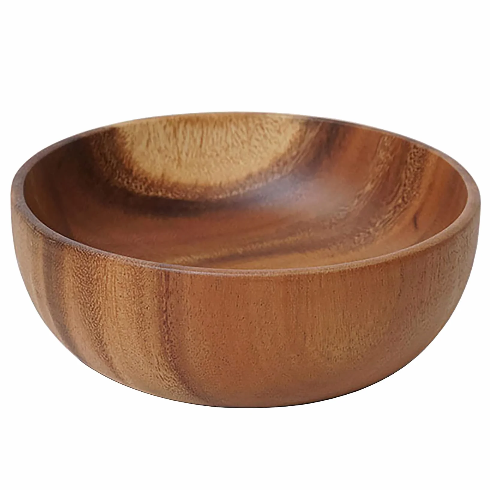 Ensaladera de madera de gran tamaño (25 cm x 10 cm), cuenco de madera de acacia hecho a mano, cuenco de madera maciza, cuencos de madera grandes para servir para ensaladas, frutas y cereales