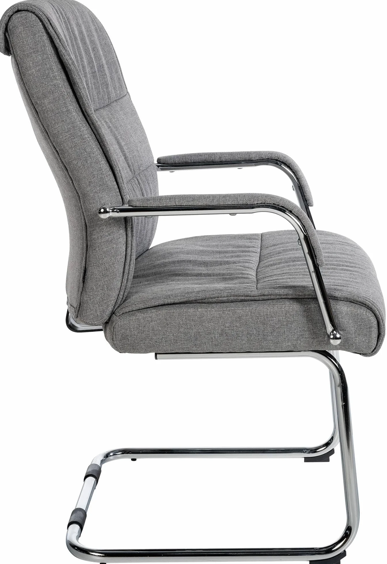 CLP Silla De Reuniones Estilo Cantilever Sievert Tapizada En Tela I Silla De Conferencias con Reposabrazos, Color:Gris Claro