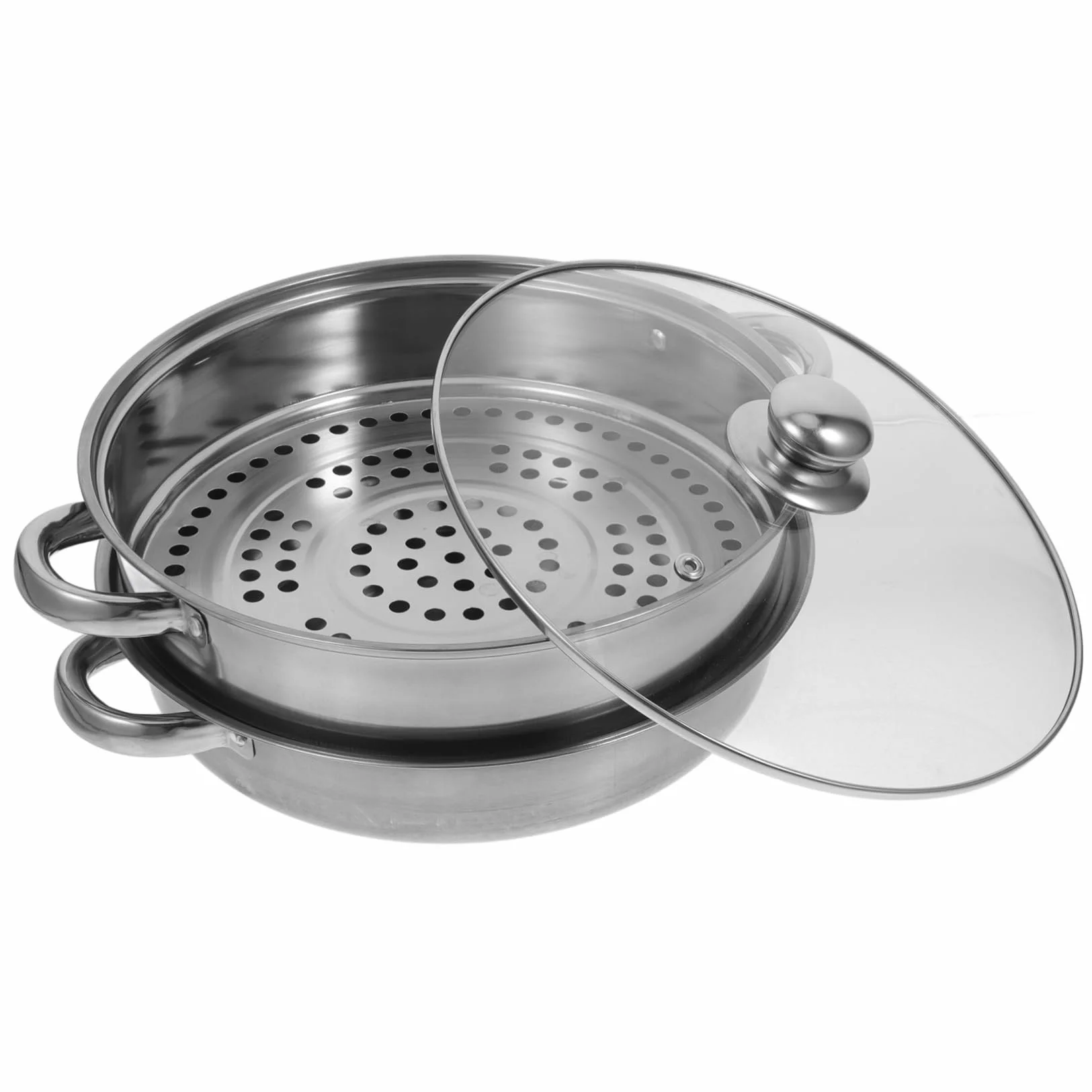 Olla Vaporera Doble Capa De Acero Inoxidable Utensilio Práctico Para Cocinar Al Vapor Apta Para Verduras Pescado y Huevos Accesorios Reutilizables Para Cocina