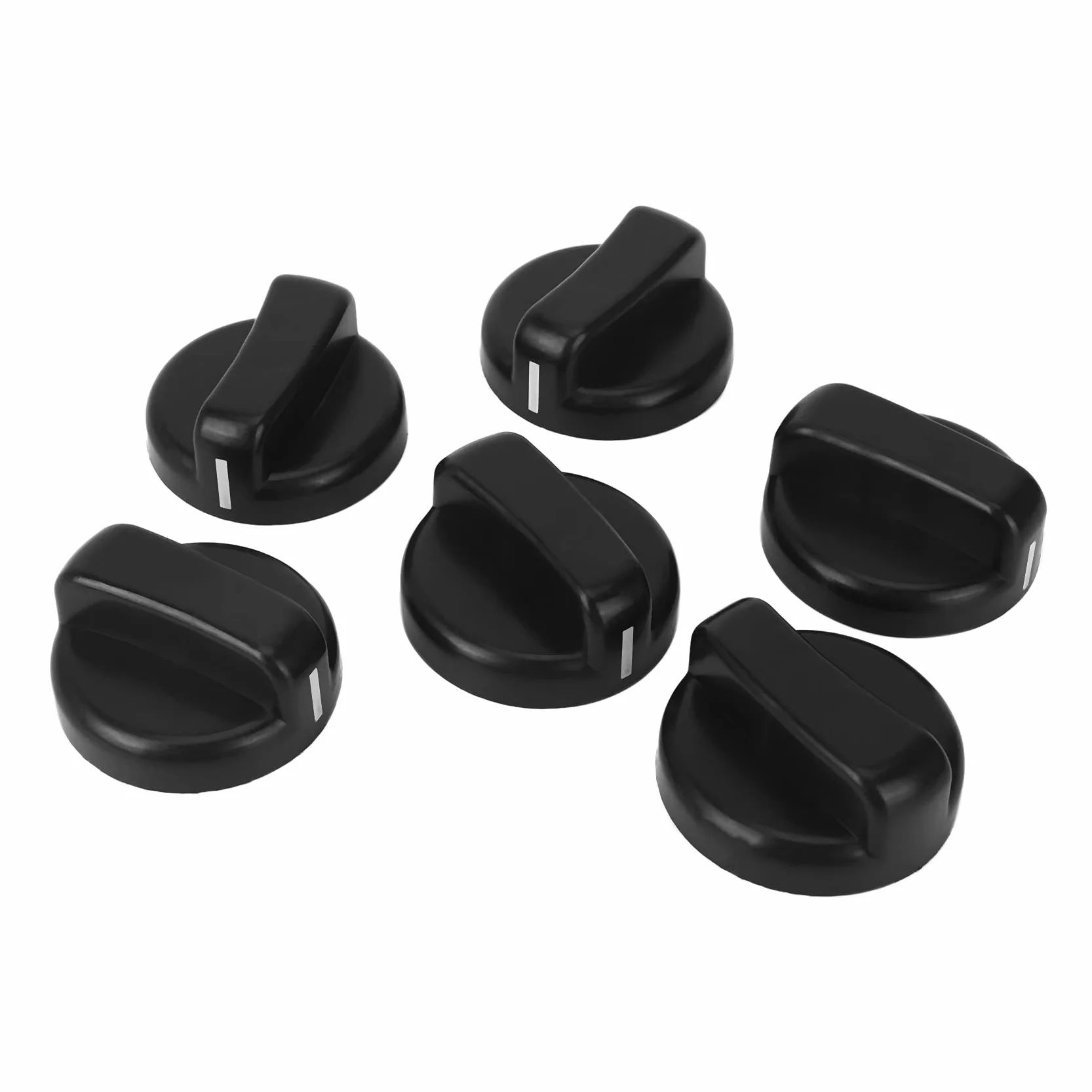 Cocina de gas Perillas de control Negro Plastico 6 PCS