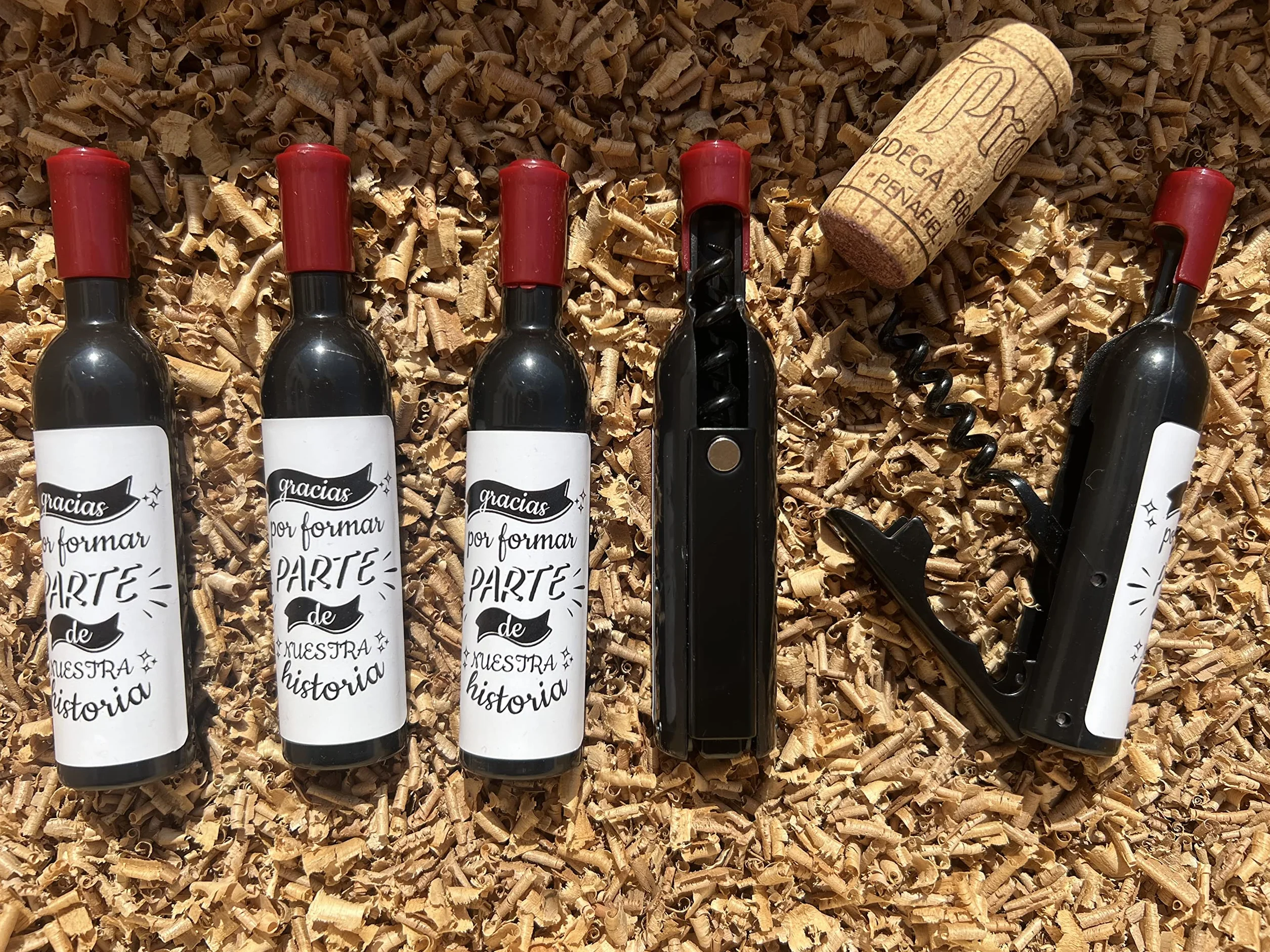 Pack de 25 Sacacorchos Magnéticos con Mensaje - Saca Corchos para Botellas Vino - Regalos Bodas Comuniones Bautizos