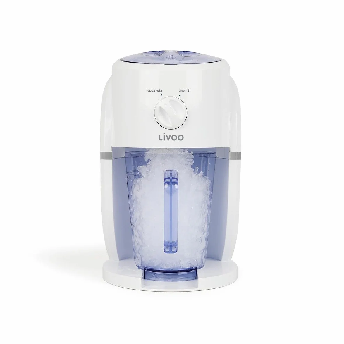 Livoo DOM430-1 Picadora de Hielo 2 en 1, 250 g/min, 25 W, Blanco