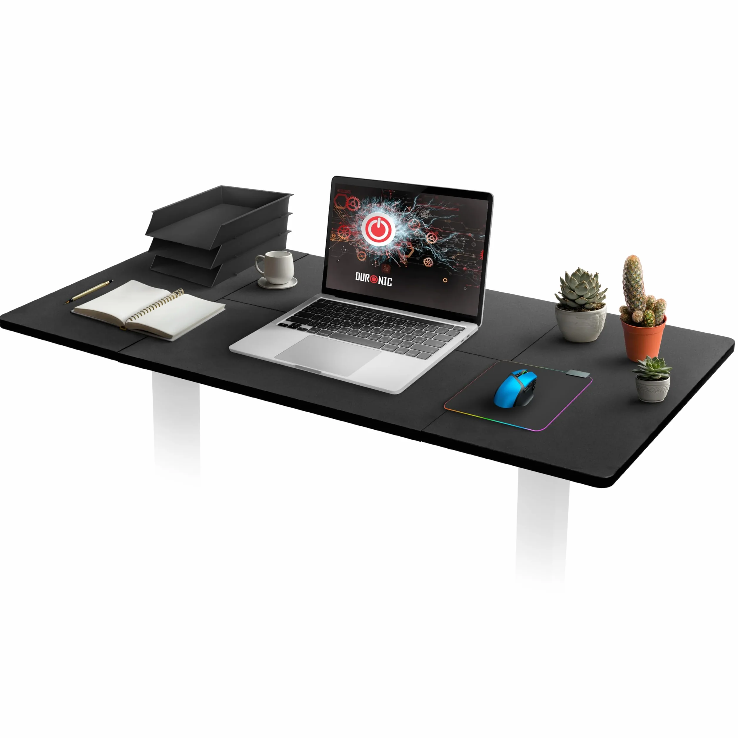 Duronic TT160 BK Tablero de Escritorio sin Patas, 160 x 60 cm, Color Negro | Tablero de Mesa para Escritorio, Grosor 1,9 cm, para Casa, Home Office u Oficina, para Puesto de Trabajo Regulable