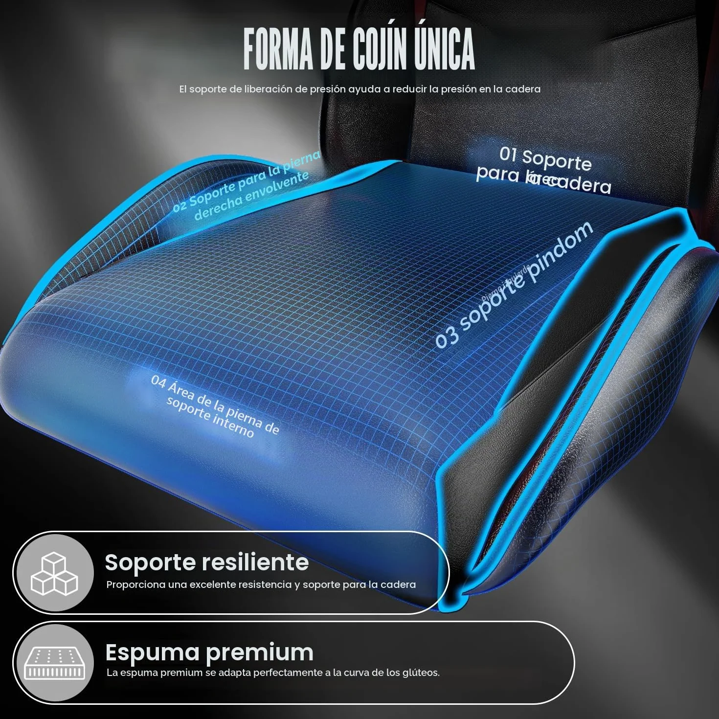Silla Gaming Ergonómica de Oficina en Cuero PU, Regulable en Altura, Soporte Lumbar, Reposacabezas, Respaldo Reclinable 155°, Silla Gamer Adulto Niño (Negro)