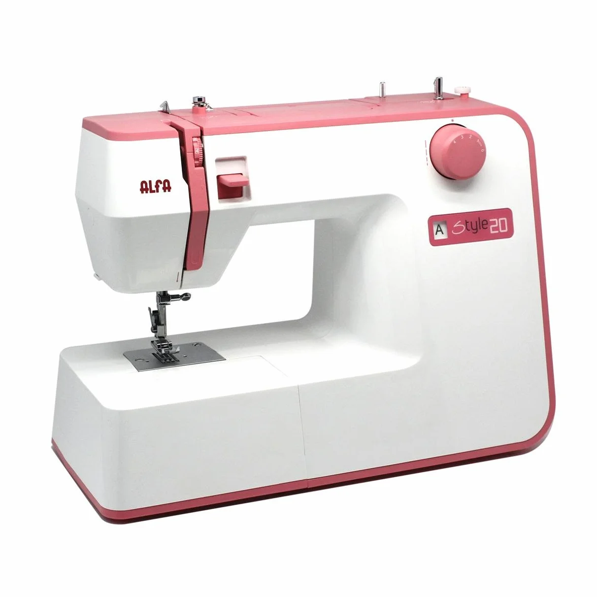 ALFA - Máquina de Coser, Style 20, Rosa, 10 Puntadas, 30 x 19 x 41 Cm, Accesorios Incluidos