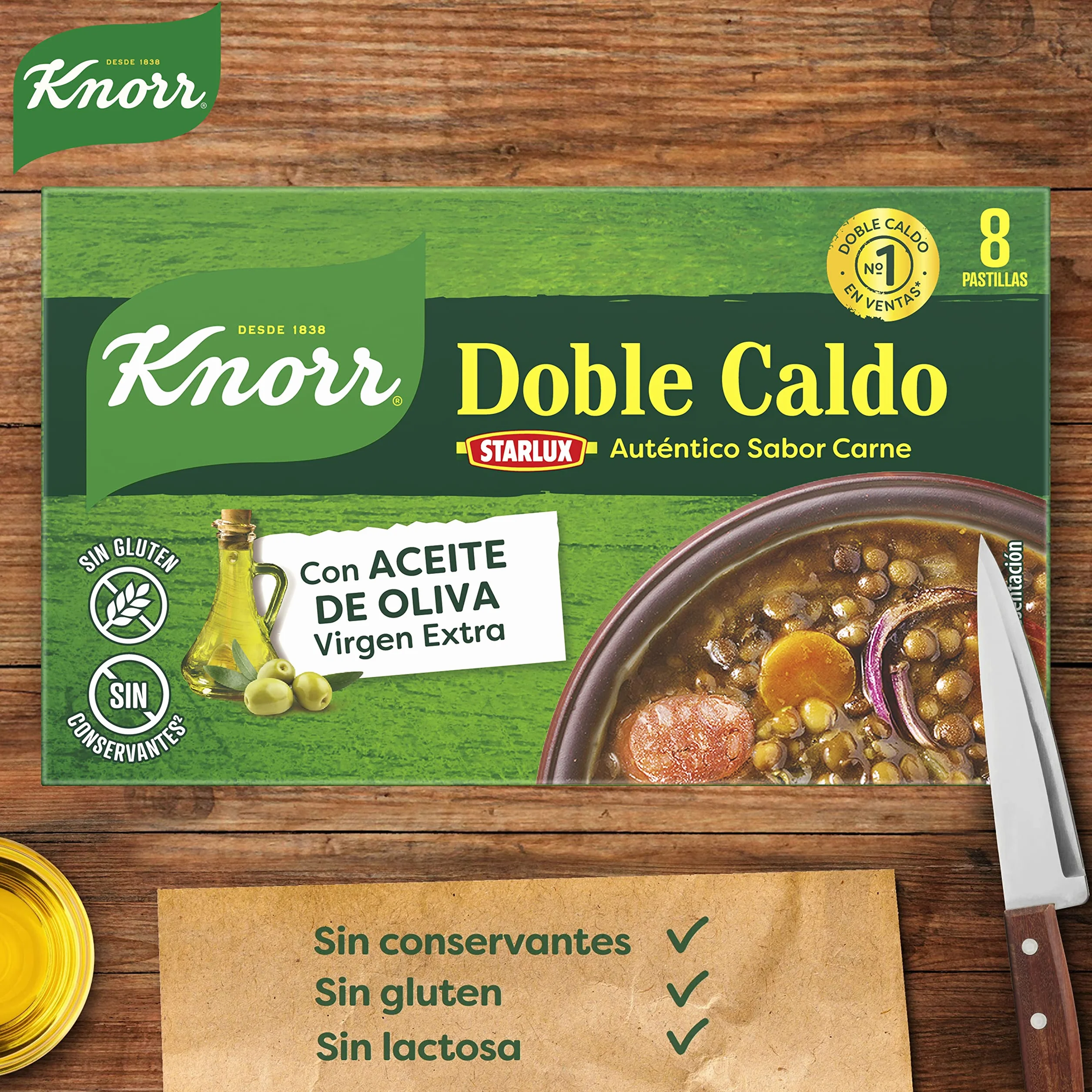 Knorr Doble Caldo en Pastilla Carne 8 pastillas
