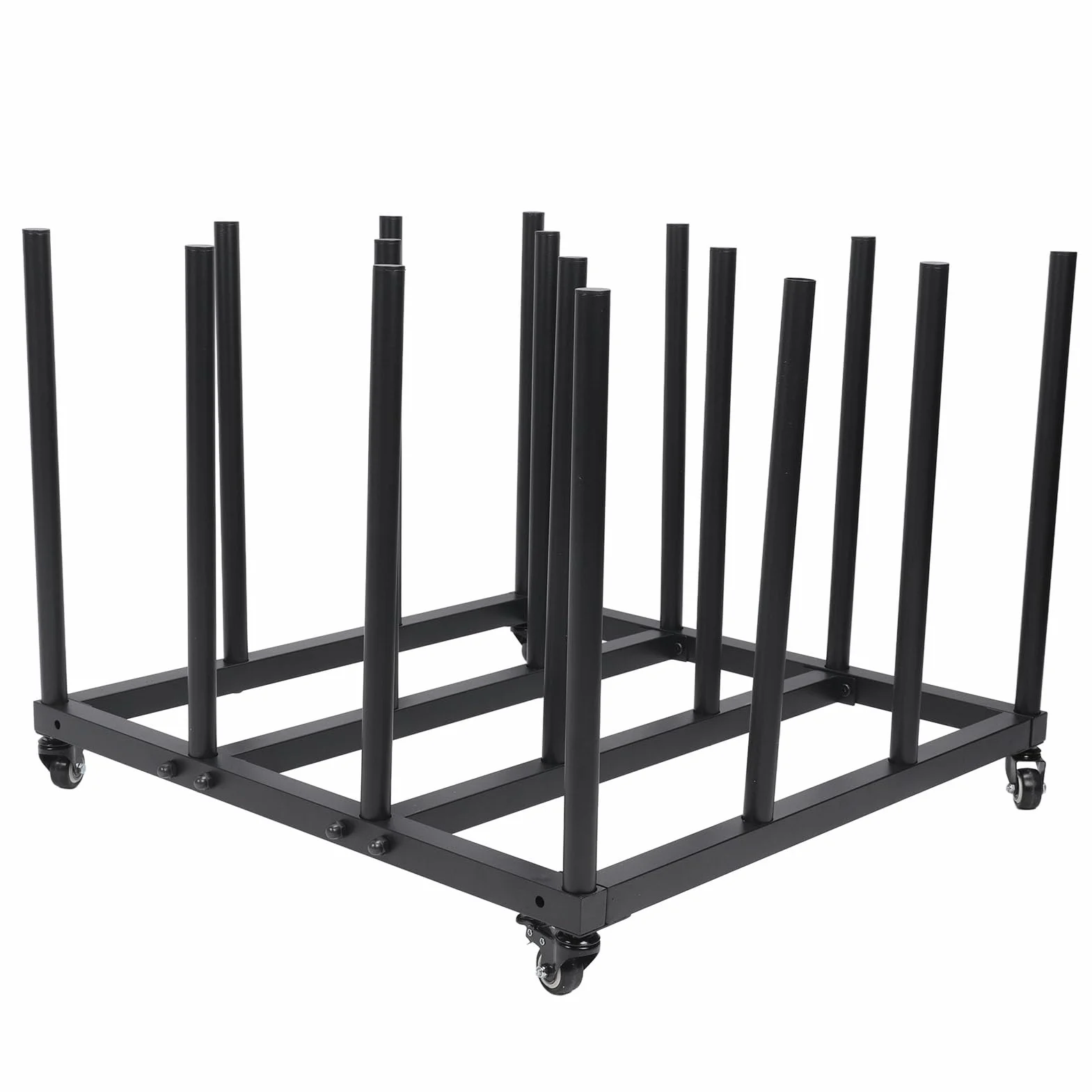 Eacam Carro de Almacenamiento de Vinilo, Estante de Medios Resistente para 16 Rollos con Capacidad de 1200 Lb, Soporte Móvil para Planos, Construcción de Tubo de Acero, para Oficina,