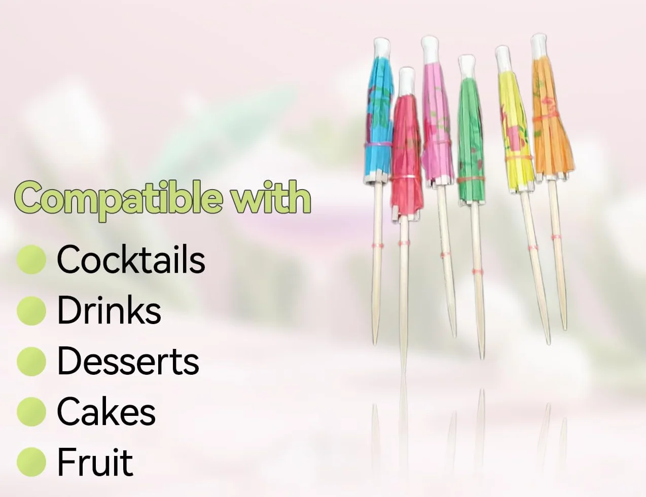 Sombrillas De Cóctel, Mini Sombrillas De Papel, Decoración para Bebidas, Fiestas, Cumpleaños