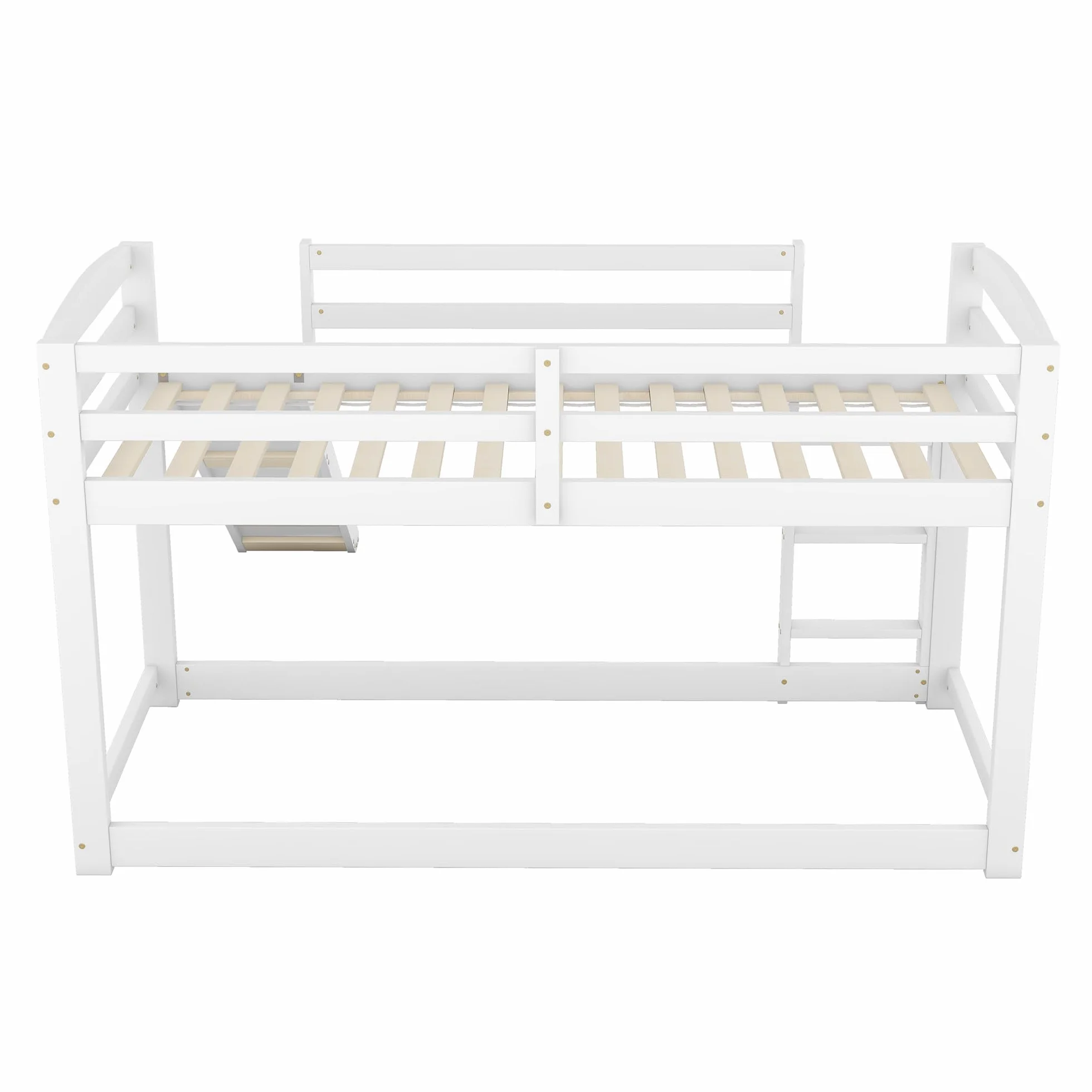 Idemon litera para niños y jóvenes, cama infantil con tobogán, estructura de madera maciza, montaje sencillo, 90x200 cm (blanco)