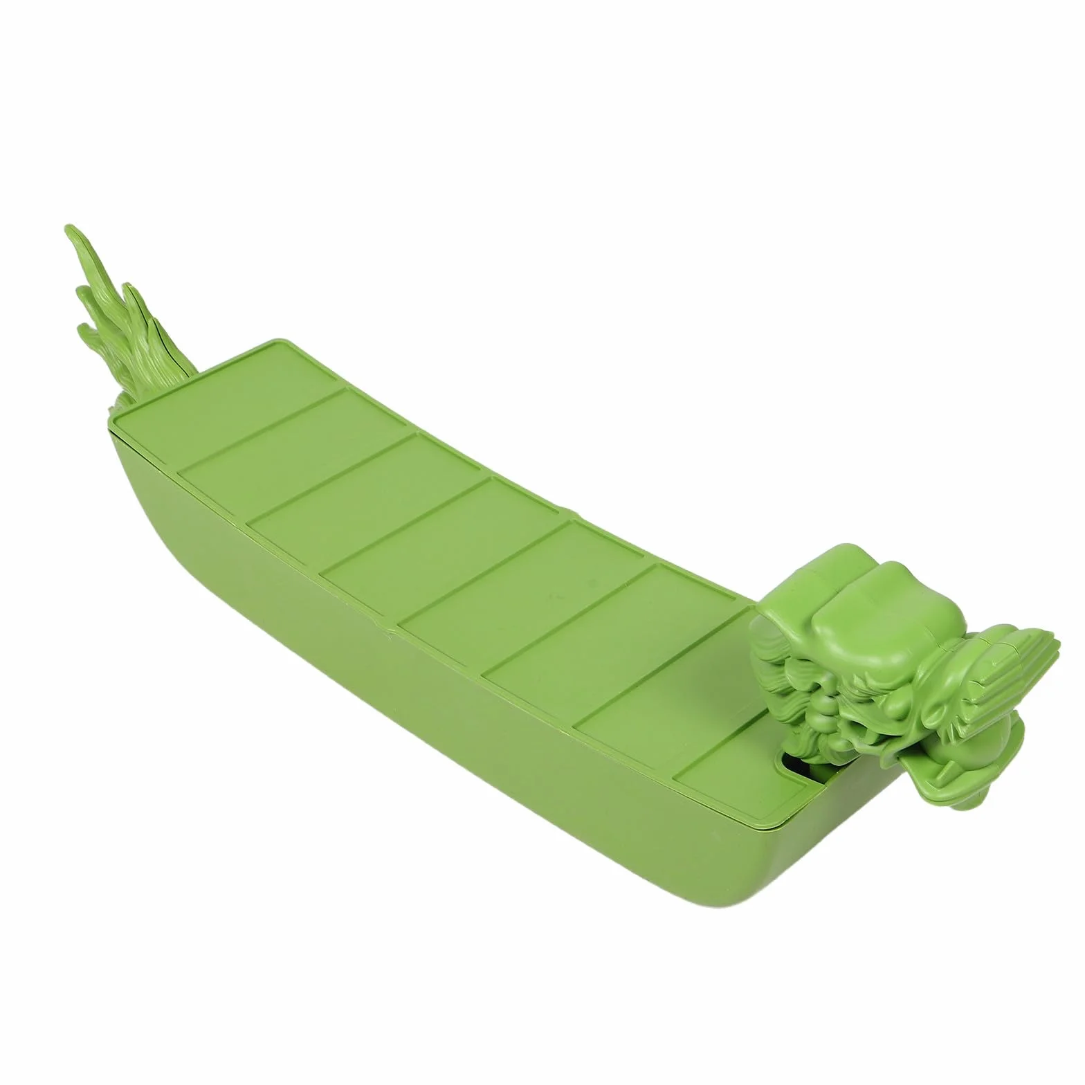 iplusmile Bandeja para Servir Forma de Barco Dragón para Zongzi | Verde, Plástico, 80x20x15cm, Apta para Snacks y Fruta, para Fiestas y Cenas Familiares