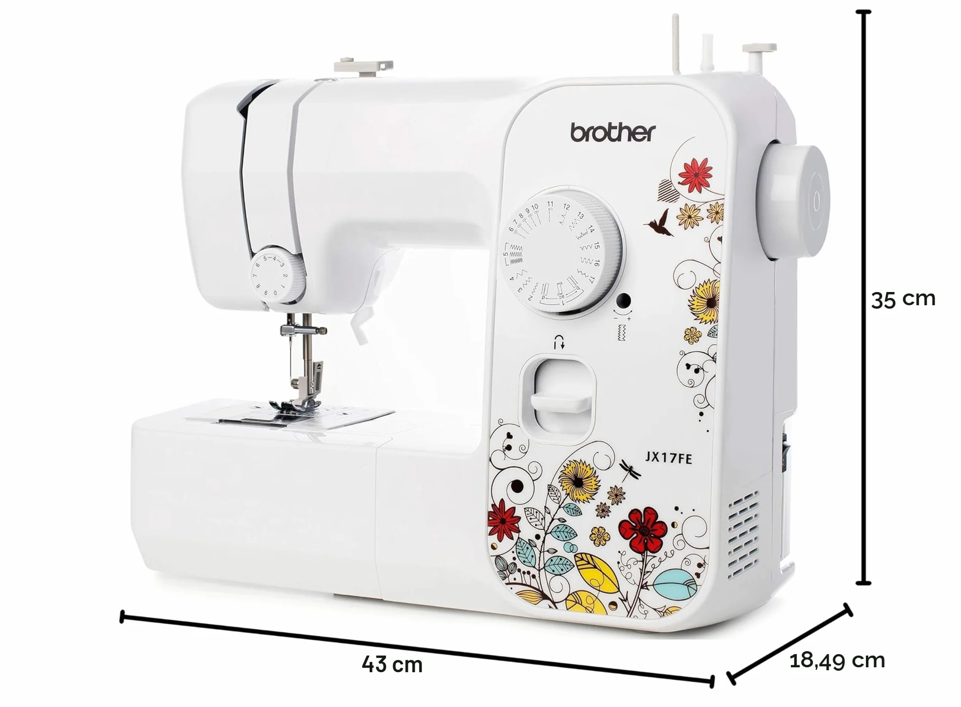 Brother JX17FE (Fantasy Edition) - Máquina de Coser, 17 Puntadas de Costura, Eléctrica, Portátil, Fácil de Usar y Práctica