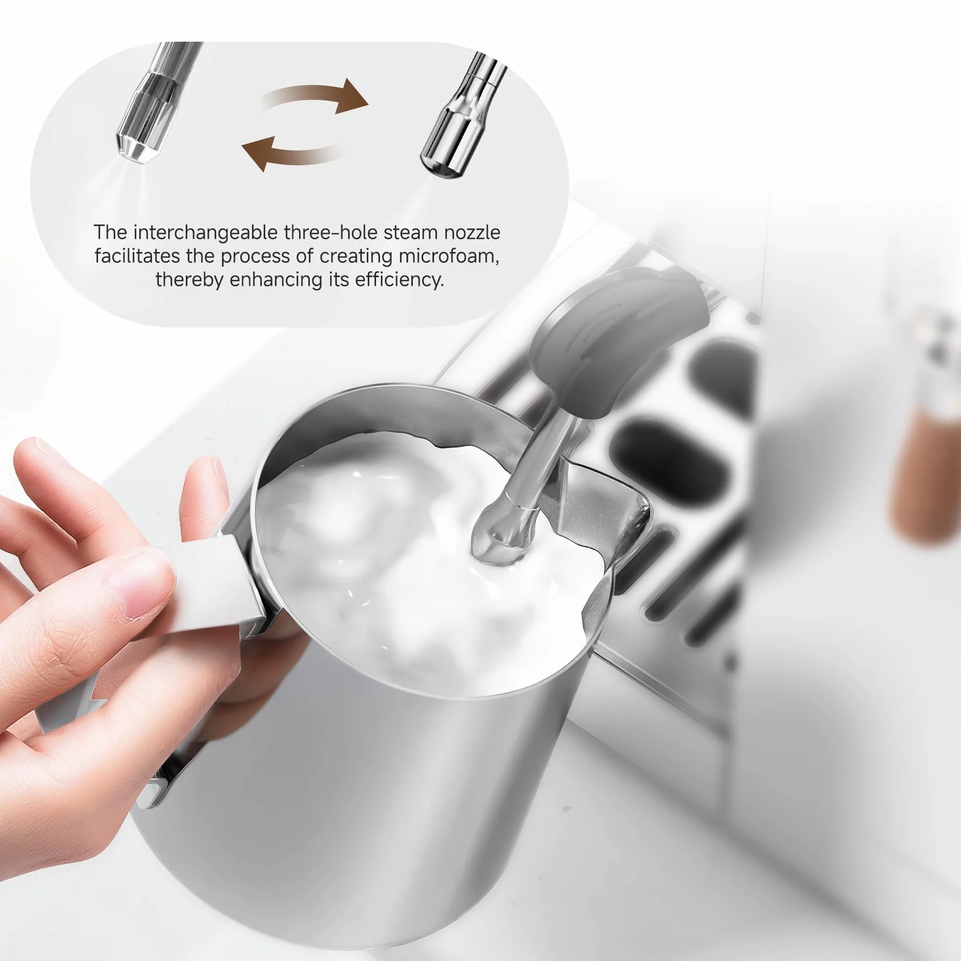 HIBREW H13 – Cafetera espresso con pantalla LED – 58 mm portafiltro de acero inoxidable – Cafetera espresso compacta con Steam Milk Forther y pulverización separada de agua caliente