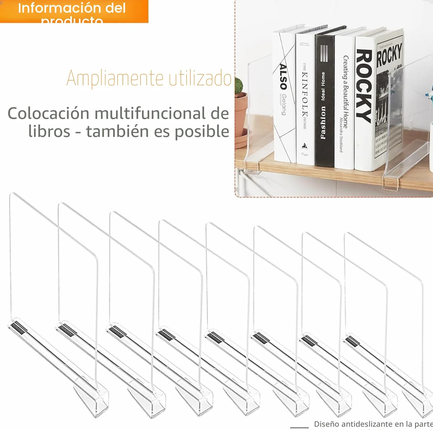 8 Piezas Separadores de Bolsos para Armarios, 30 x 20 cm Baldas Armario Interior, Acrílico Transparente Separador Estanteria,para Dormitorio, Cocina, Armarios y Organización