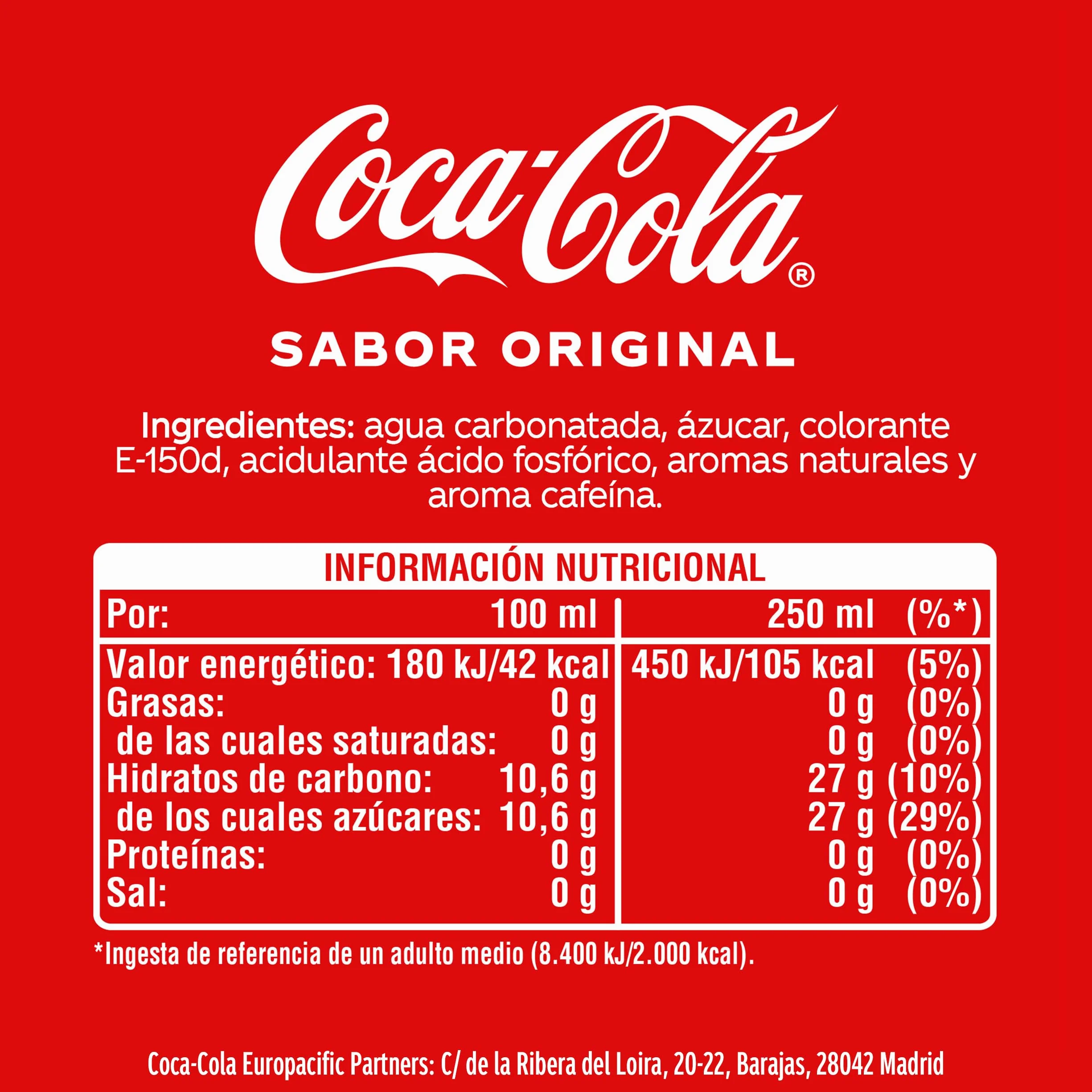 Coca-Cola Sabor Original Refresco de Cola Pack 4 Botellas 2L