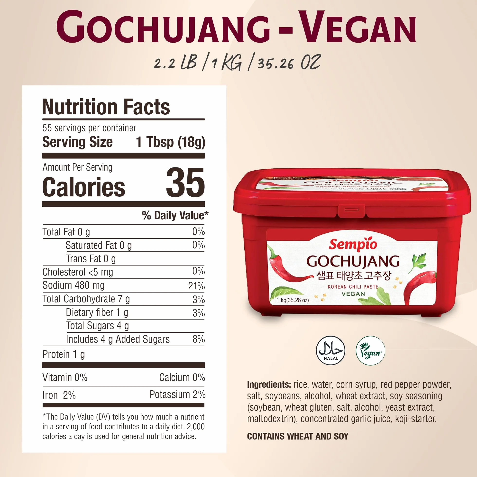 Sempio Gochujang Hot Pepper Paste 1kg Korean Chili Paste