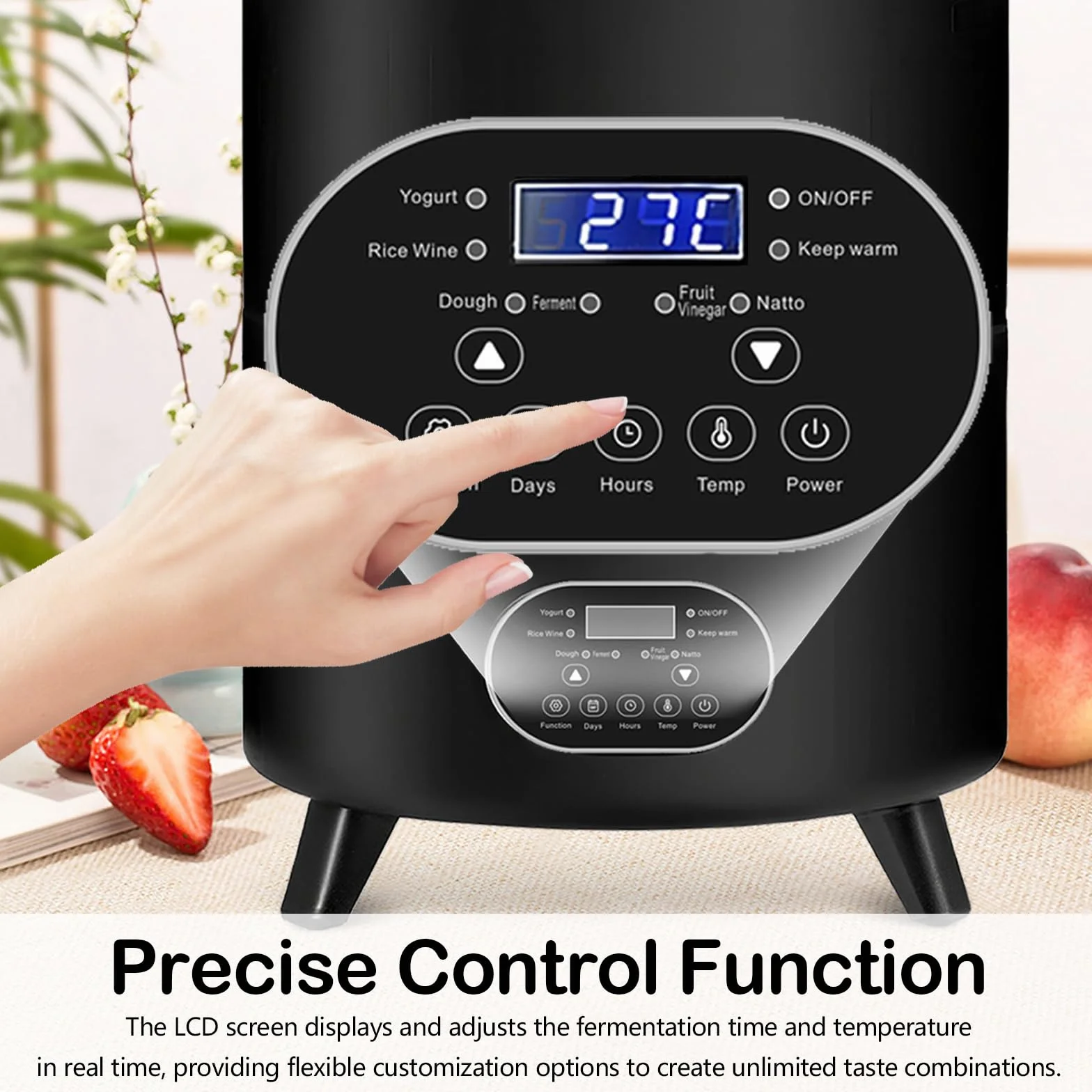 Aisny Yogurtera, Multifuncional Máquina de Yogur de 8 litros con Gran Capacidad y Pantalla de Tiempo Yogurt Maker para la Producción de Yogur en Grandes Cantidades