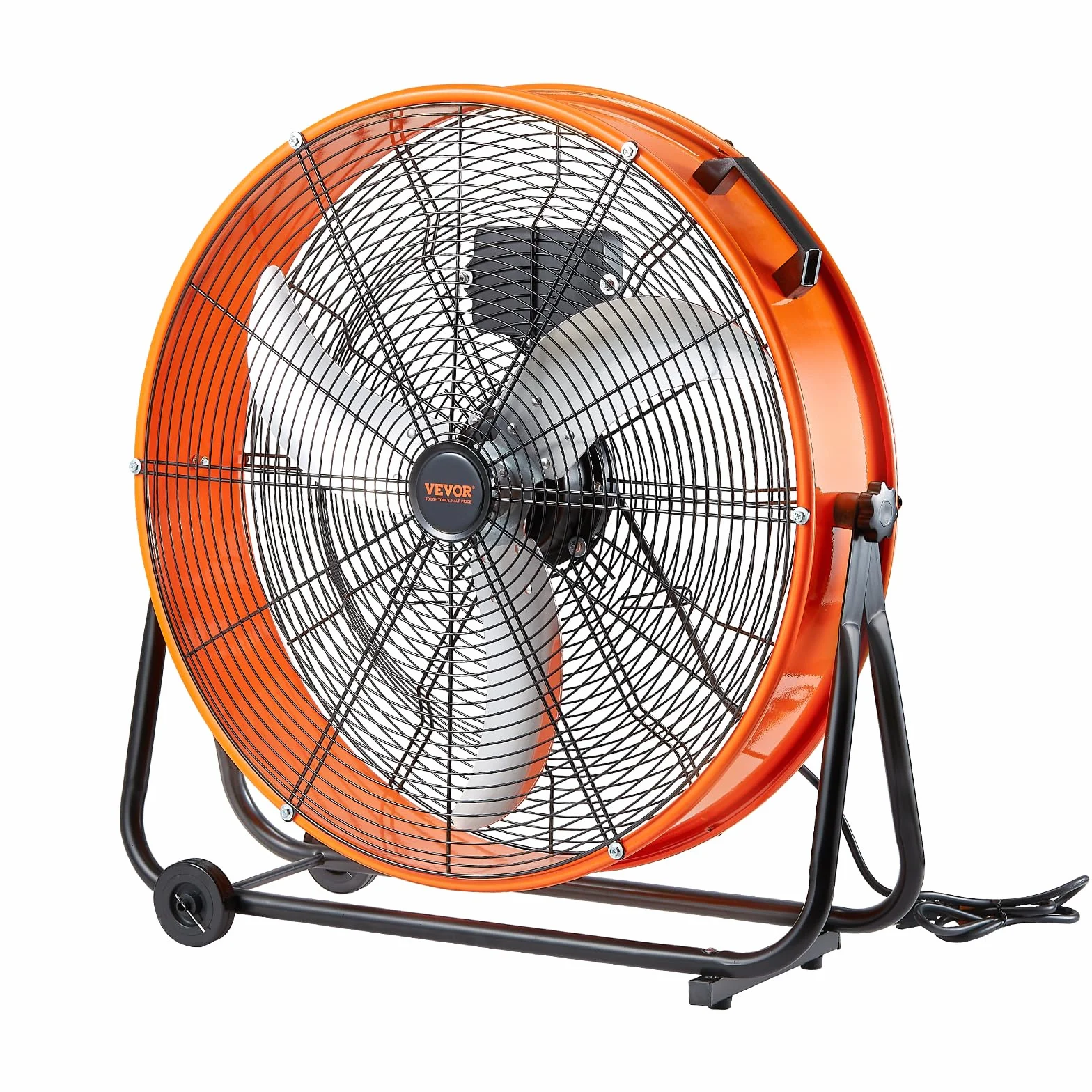 VEVOR Ventilador de Tambor Industrial de Alta Velocidad para Taller, Uso Comercial de Alta Resistencia, Velocidad Infinitamente Variable 8900 CFM, con Inclinación Ajustable de 360°, 780 x 710 x 320 mm