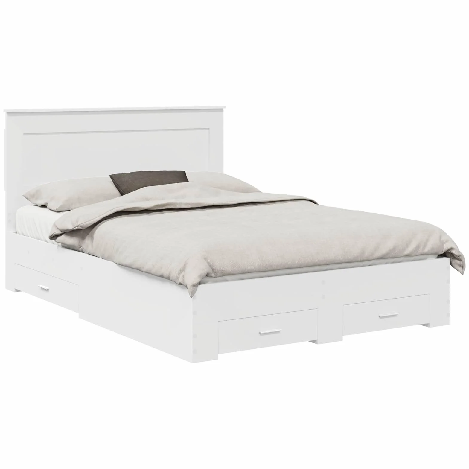 vidaXL Estructura de Cama con cajón con cabecera Madera contrachapada, Diseño de Dormitorio Moderno, soluciones de Almacenamiento, Cama Elegante, área de Descanso útil, Muebles con Estilo