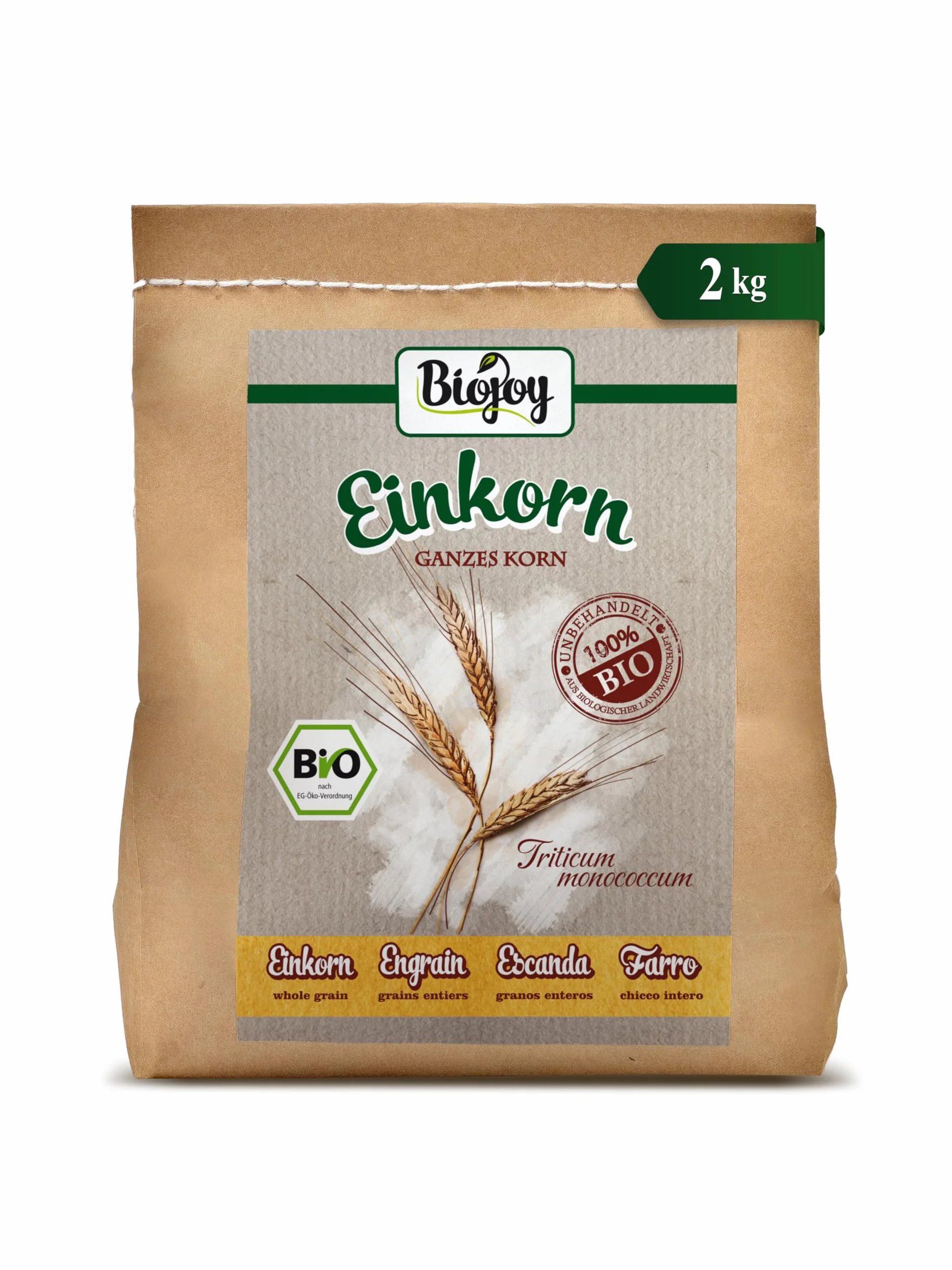 Biojoy Escanda Granos BÍO 2 kg crudos enteros Triticum monococcum