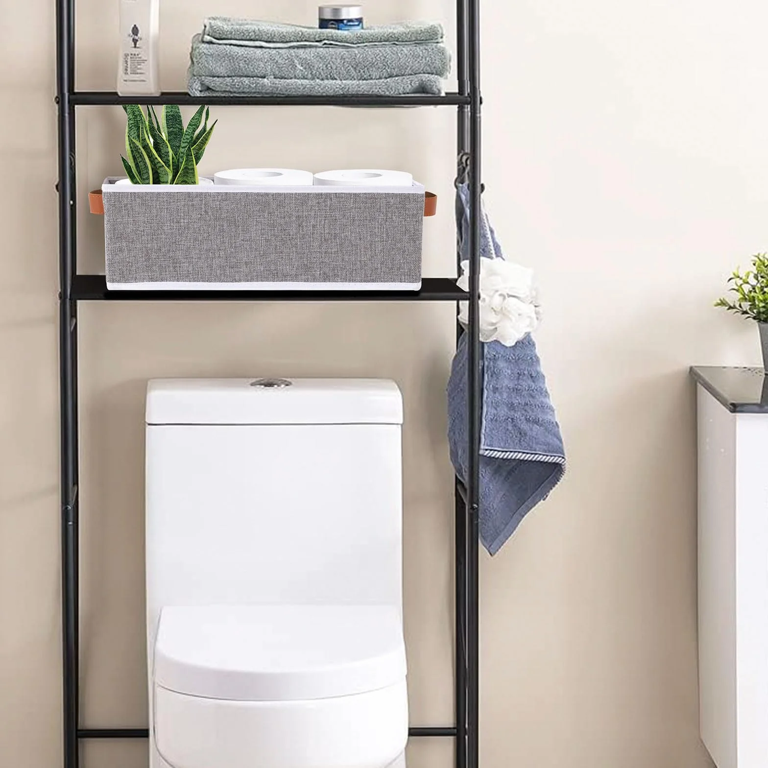 Cajas de Almacenamiento, Cestas Organizadoras Plegable, Juego de 3 Caja Almacenaje Ropa, para Utilizadas en La Cocina, Baño, Gris, 38×15.5×13cm