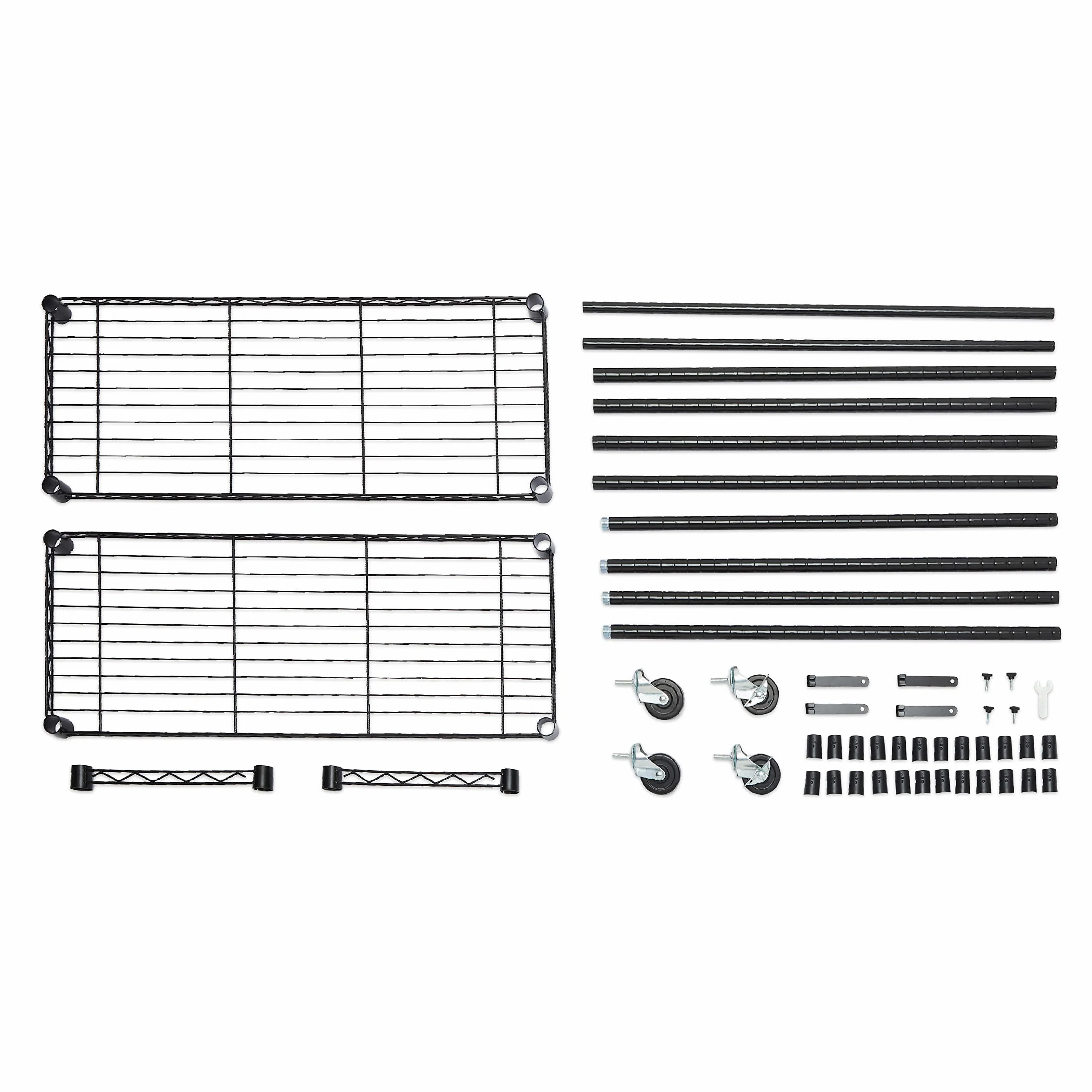 Amazon Basics Perchero de ropa de doble barra con ruedas, Negro 91,4 cm x 35,5 cm x 183 cm