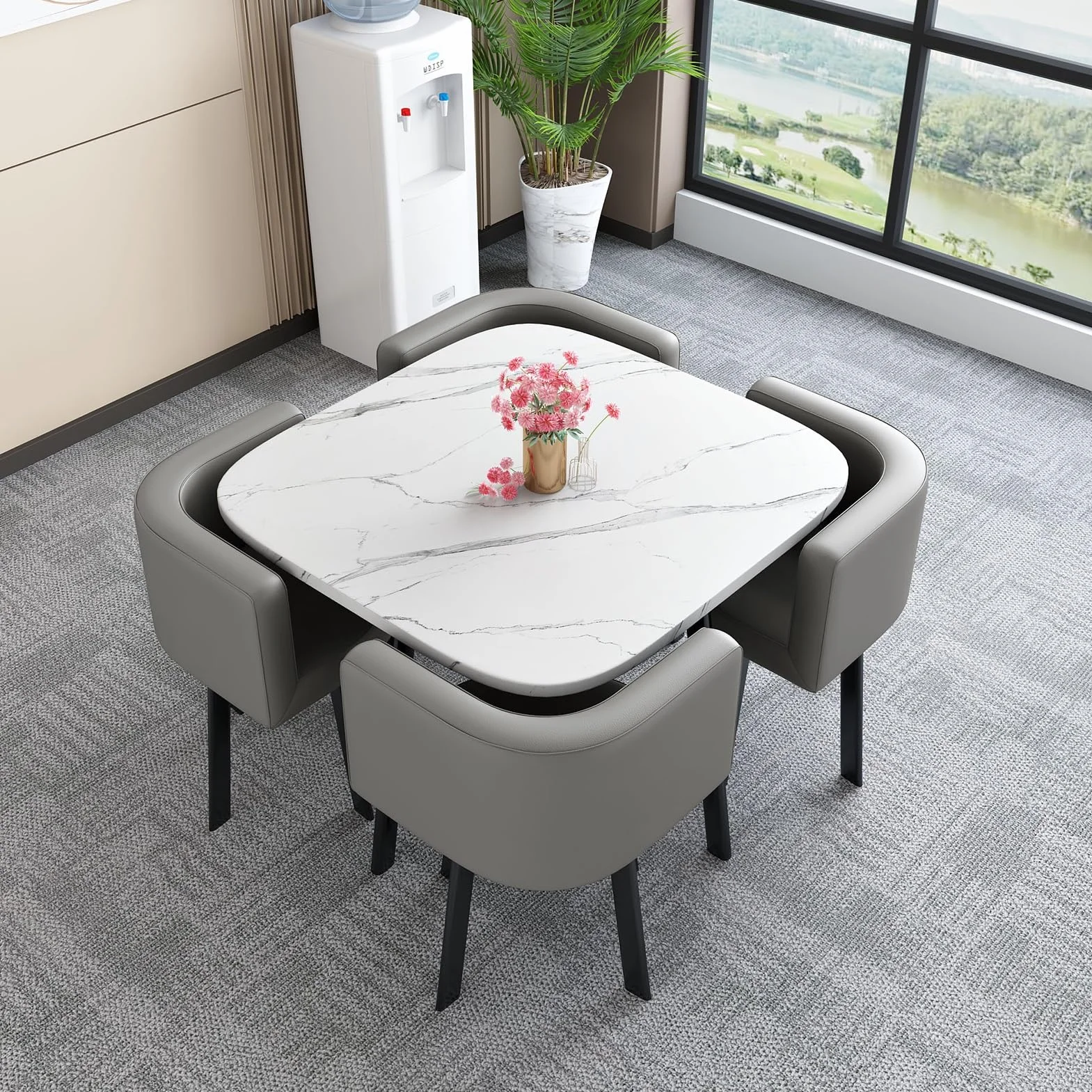 Combinación De Mesa Y Silla, Juego de mesa de comedor para vestíbulo de hotel de negocios de oficina, mesa de centro de negocios Juego de mesa y silla de oficina, para salón de oficina combinado Área