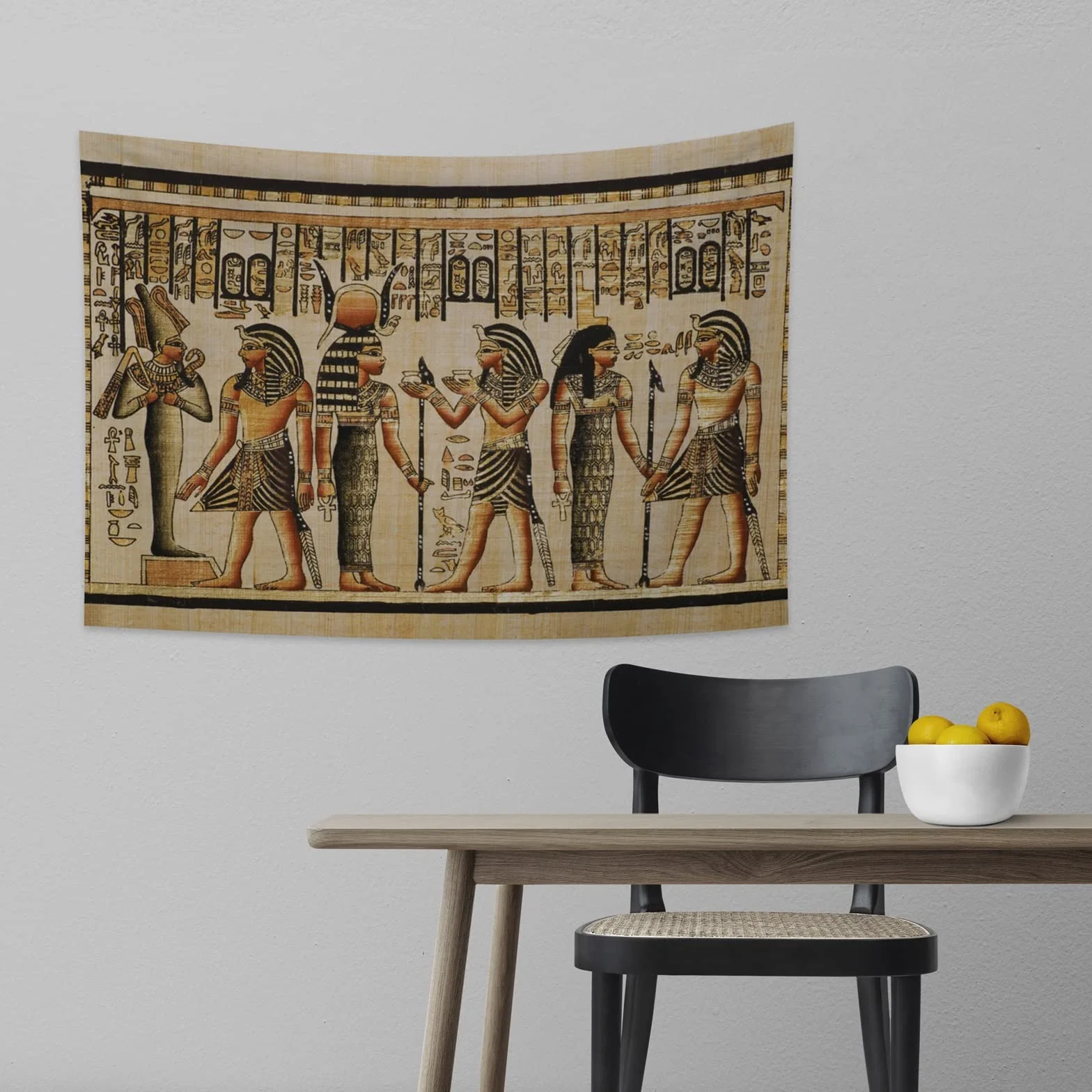 YONGFOTO 100x70cm Antiguo Egipto Tapiz Faraón Dios Osiris Hathor e Isis Símbolo Civilización antigua Colgar en la pared Tapices para casa Decoración mural Manteles Manta