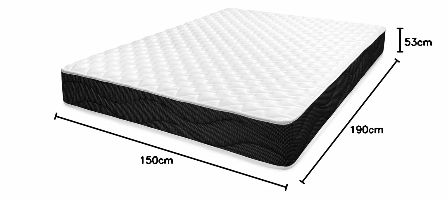 amuéblate Online - Cama Completa con Colchón Venus Reversible + Somier de Láminas Basic con 6 Patas Abrazadera, 150 x 190