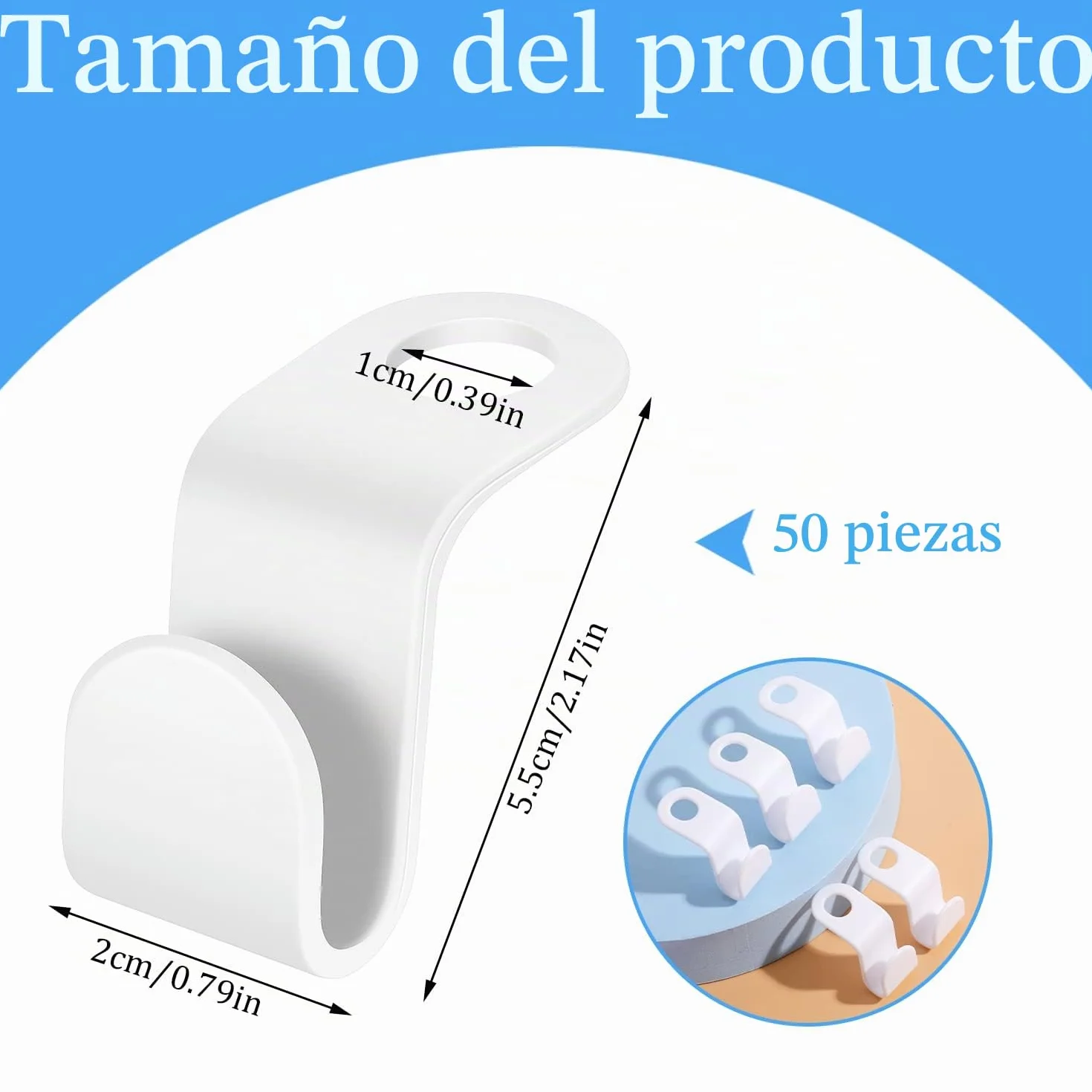 50 PCS Perchas de Ropa en Cascada, Ganchos de Conexión Ganchos para Ropa Ganchos Conectores para Organizador de Guardarropa Soporte para Corbatas (Blanco)