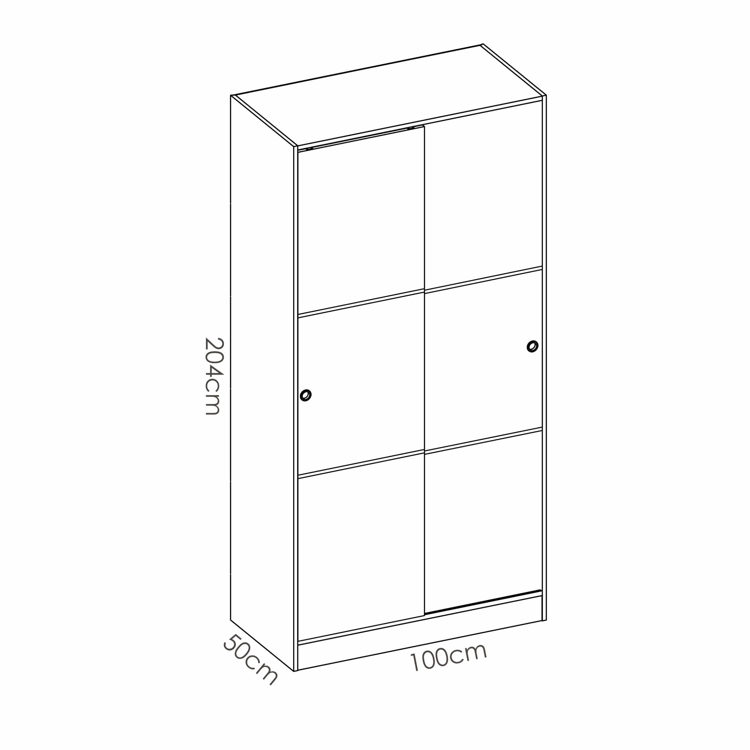 DEKIT GRUPO RIMOBEL SLIDE . Armario 2 puertas correderas - Natural - 100x204x50 cm
