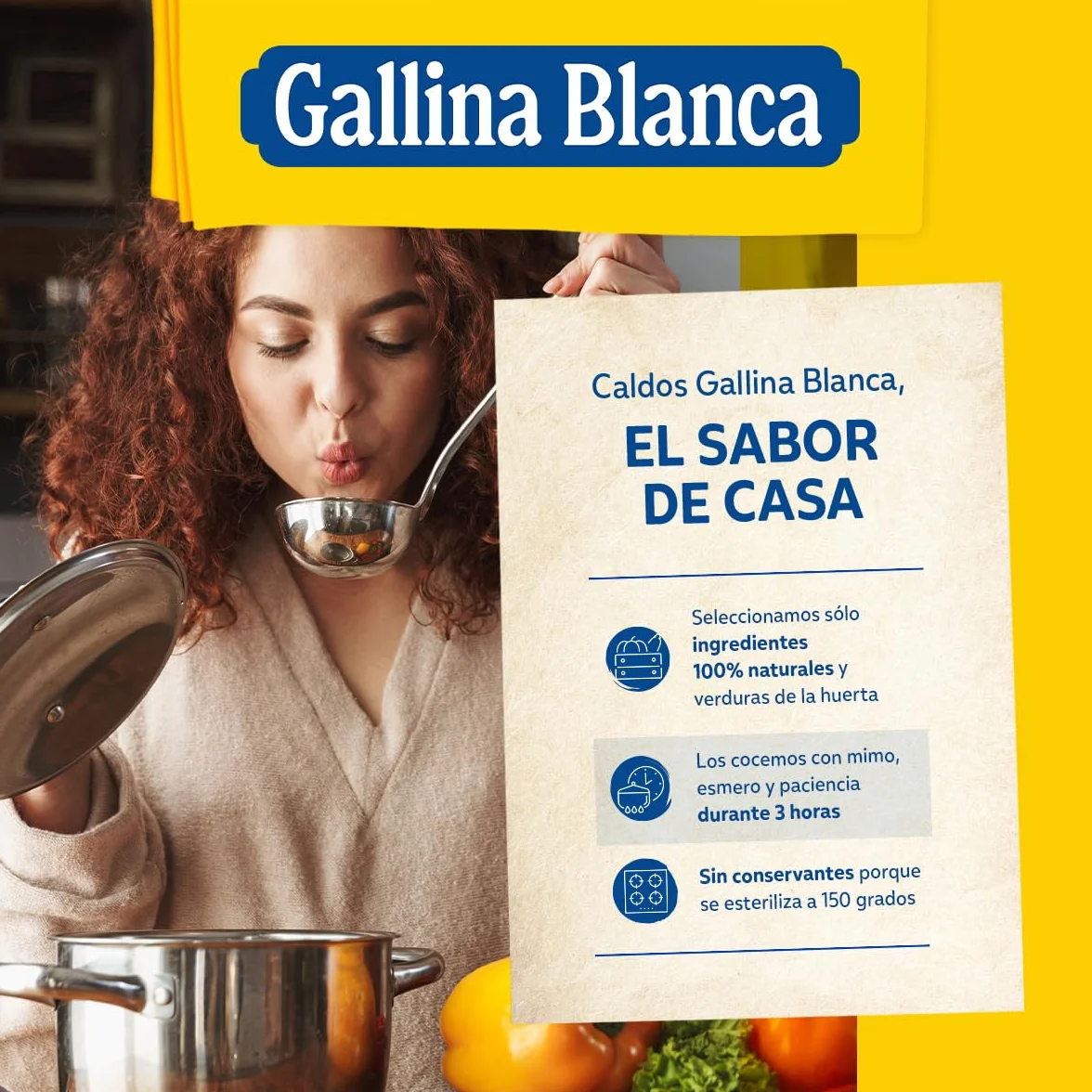 Gallina Blanca Caldo Casero de Pollo 100% Natural 1L Paquete de 4