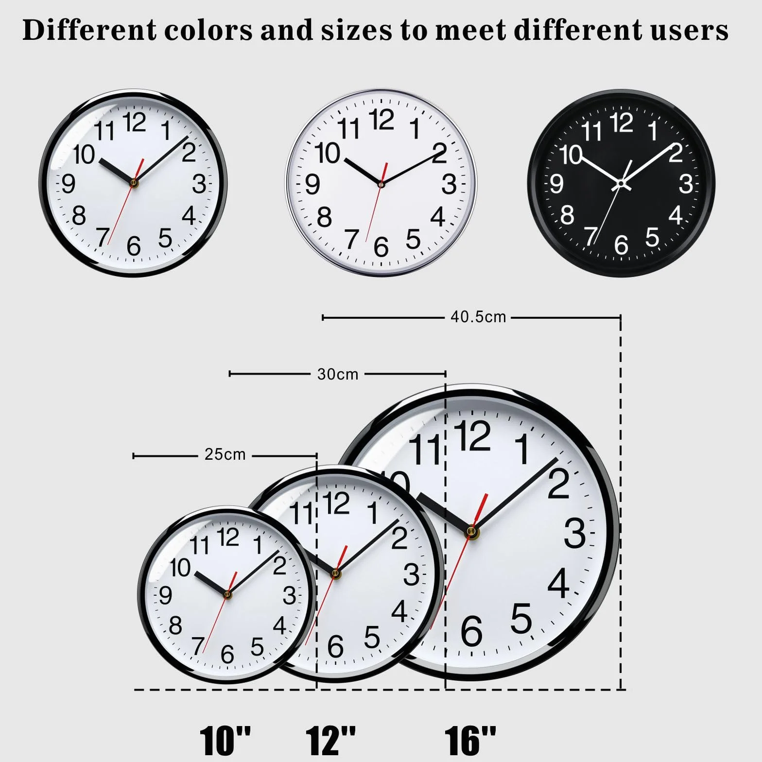 Plumeet Reloj de Cuarzo de Pared Silencioso 40.6cm, Blanco
