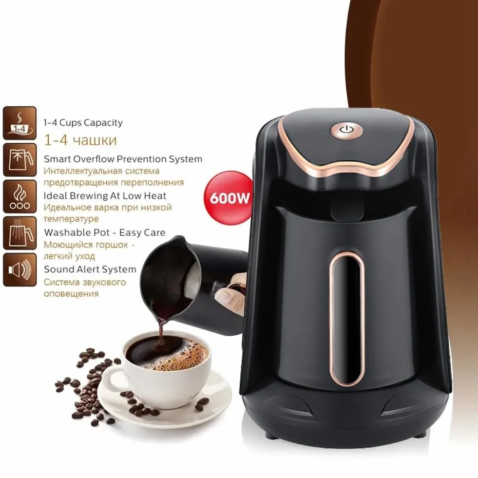 Cafetera Eléctrica Turca 600 W, Automática con Enchufe UE