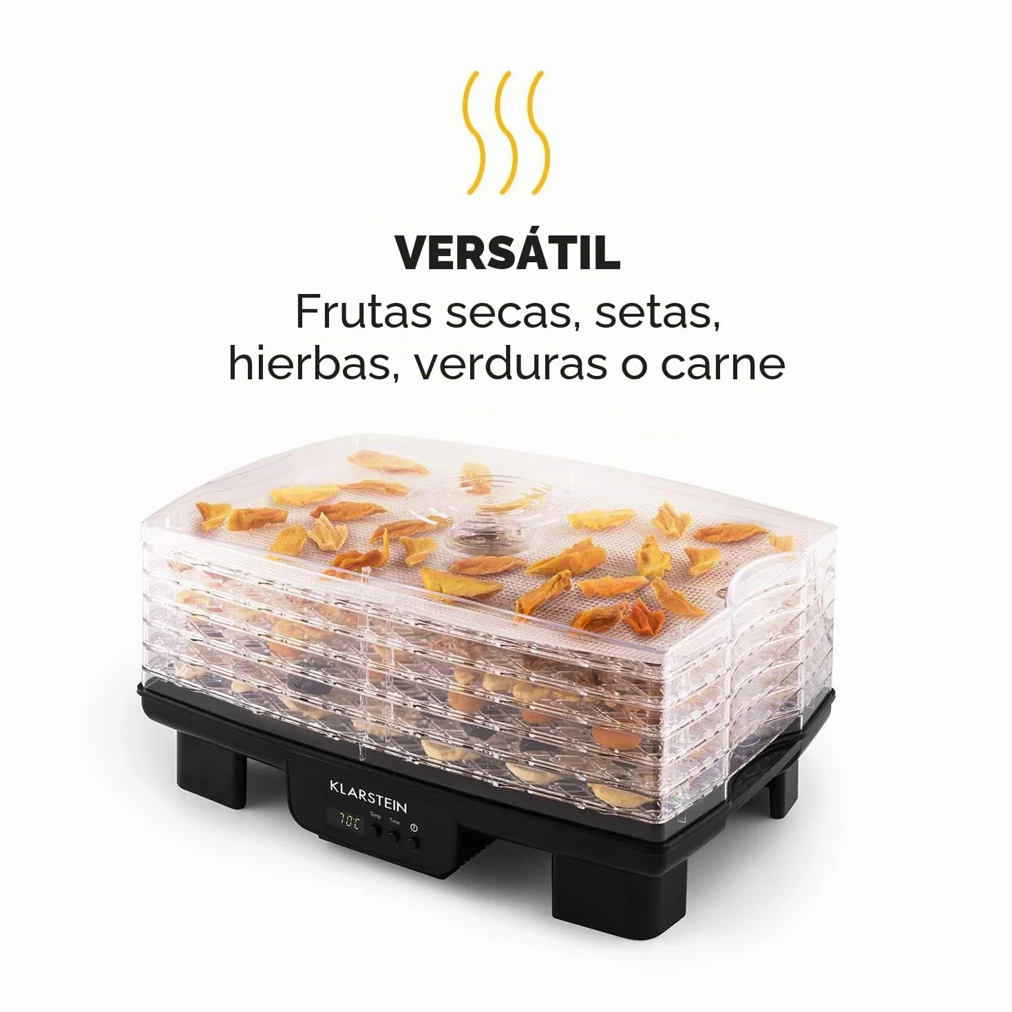 Klarstein Bananarama Secadora automática de fruta y carne 6 pisos 550 W Negro