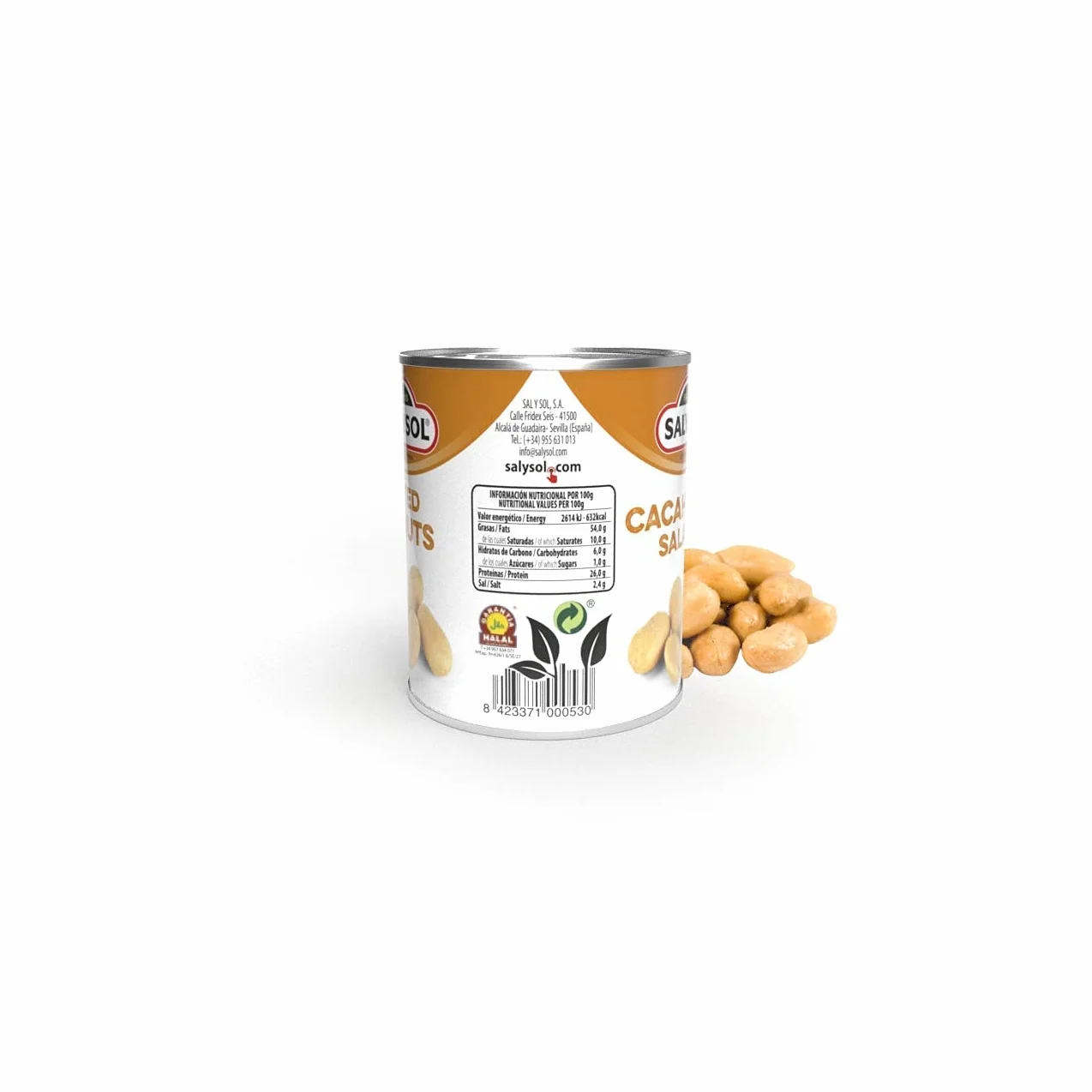 SALYSOL Cacahuetes Salados 10x50 gramos Aperitivos Salados Envasados al Vacío
