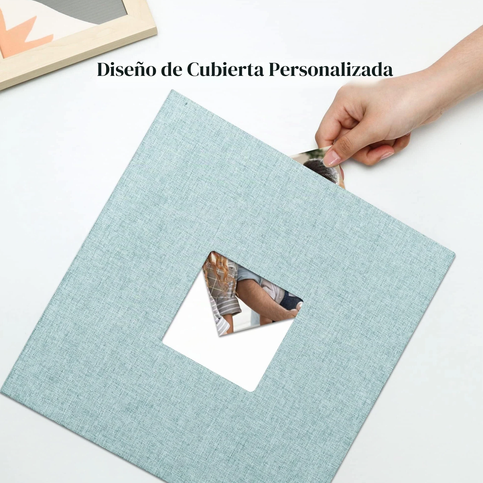 Vienrose Álbum Fotos Autoadhesivo 28x27 CM 40 páginas Scrapbook para Pegar y Escribir Funda de Lino Regalo Bebé Cumpleanos Recuerdos Boda Aniversario Familiares con Bolígrafo Metálico