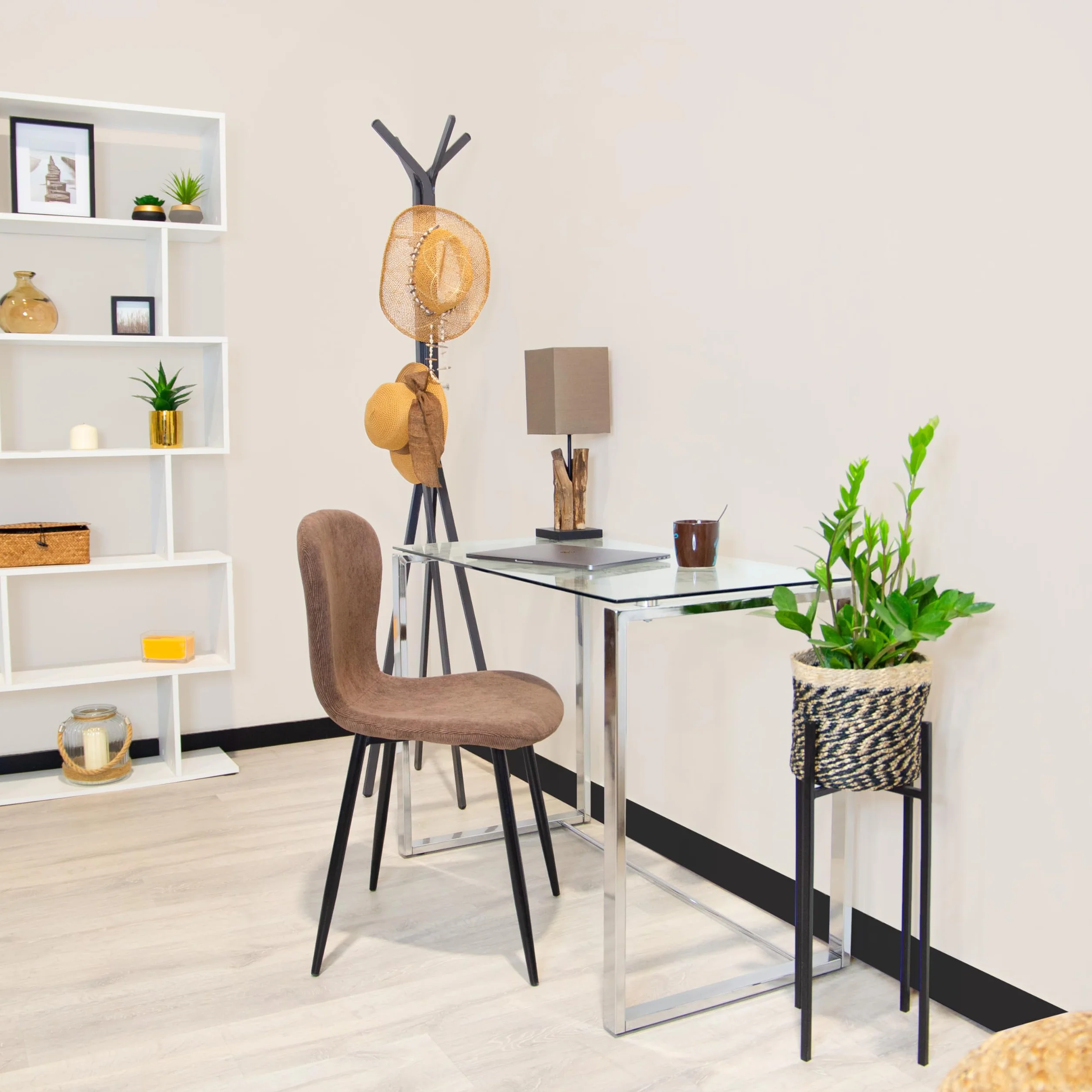 Mesa de Cristal para Estudio Escritorio 100x74x50 cm Adec Group Benetto