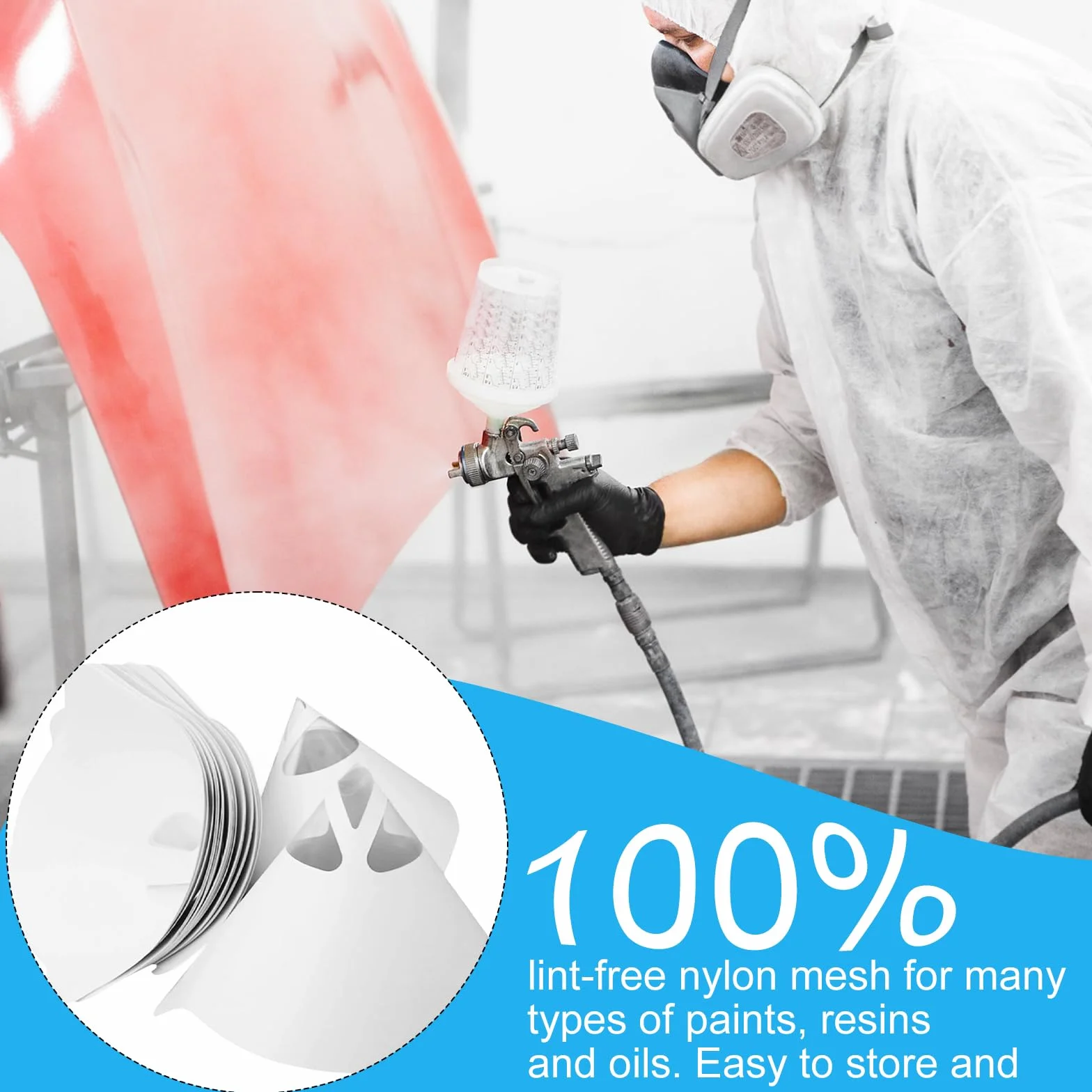 100 Tamiz de Pintura - Filtro de Resina - Tamiz de Pintura de Papel - Adecuado para Diferentes Necesidades de PulverizacióN Y FiltracióN, Adecuada para Filtrar Aceites Comestibles,Aceites, TéS