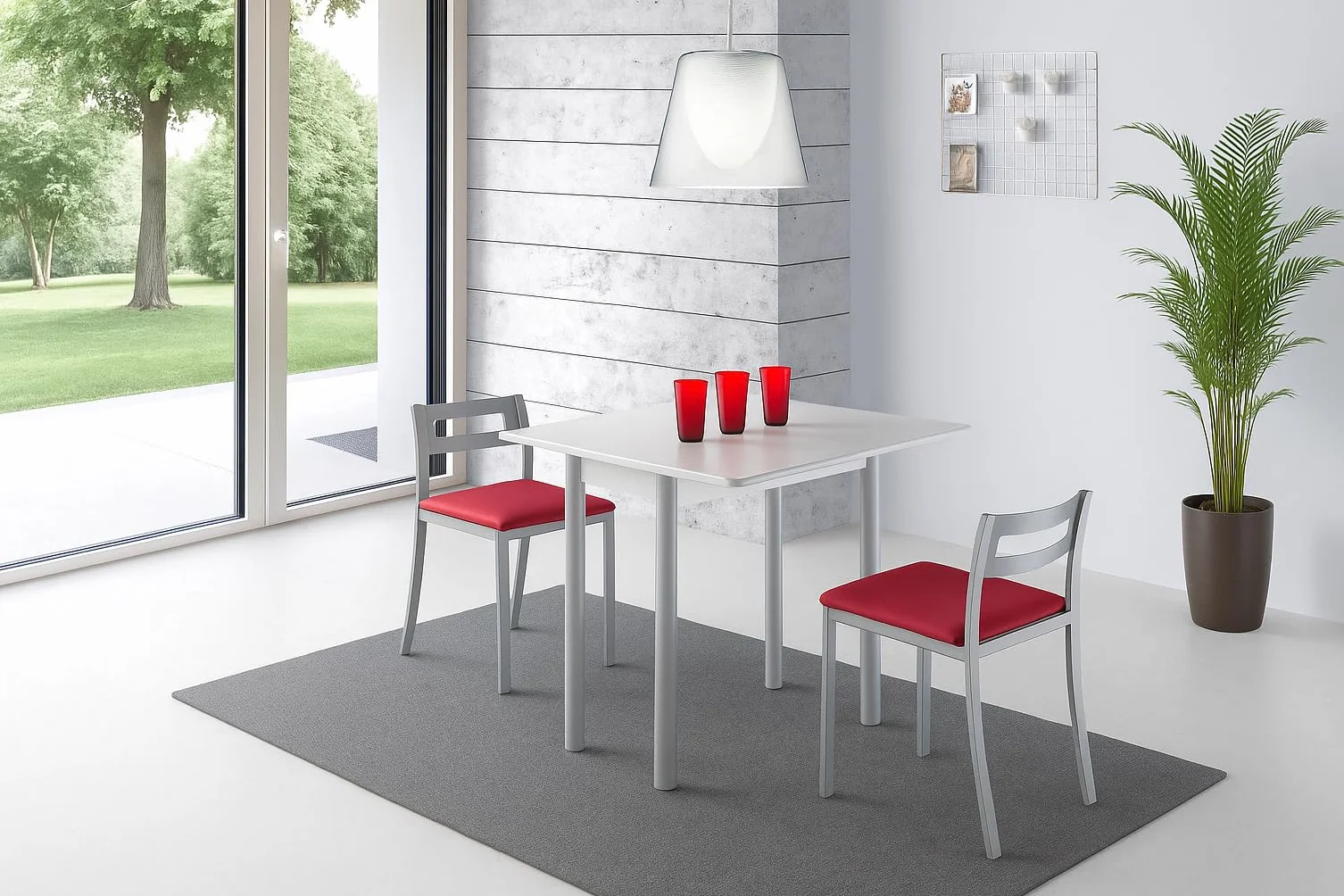 MOMMA HOME Mesa de Cocina o salón Extensible, Mesa Comedor Extensible, Mesa Plegable, Mesa Comedor Moderna, Color Blanco/Plata, RIBETA, Medidas 80x40/80x78 cm