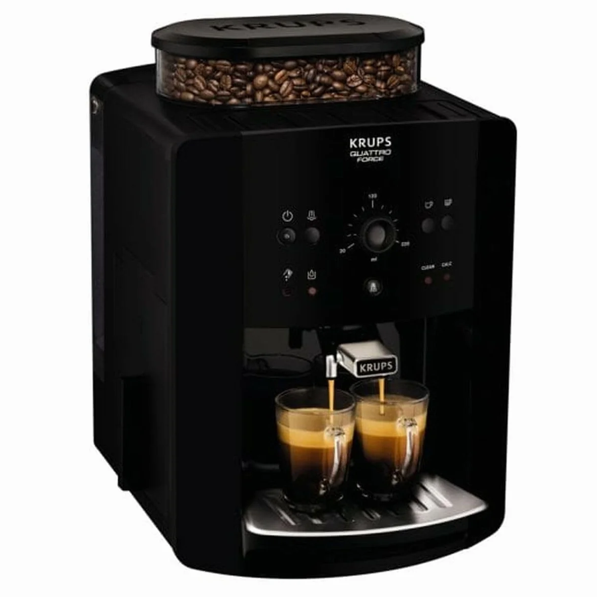 Krups Arábica Cafetera Espresso Automática, 1450 W, 1.7 litros, Acero Inoxidable, Negro