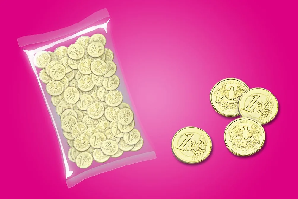 Monedas de Chocolate con Leche 30 mm - 300 Unidades
