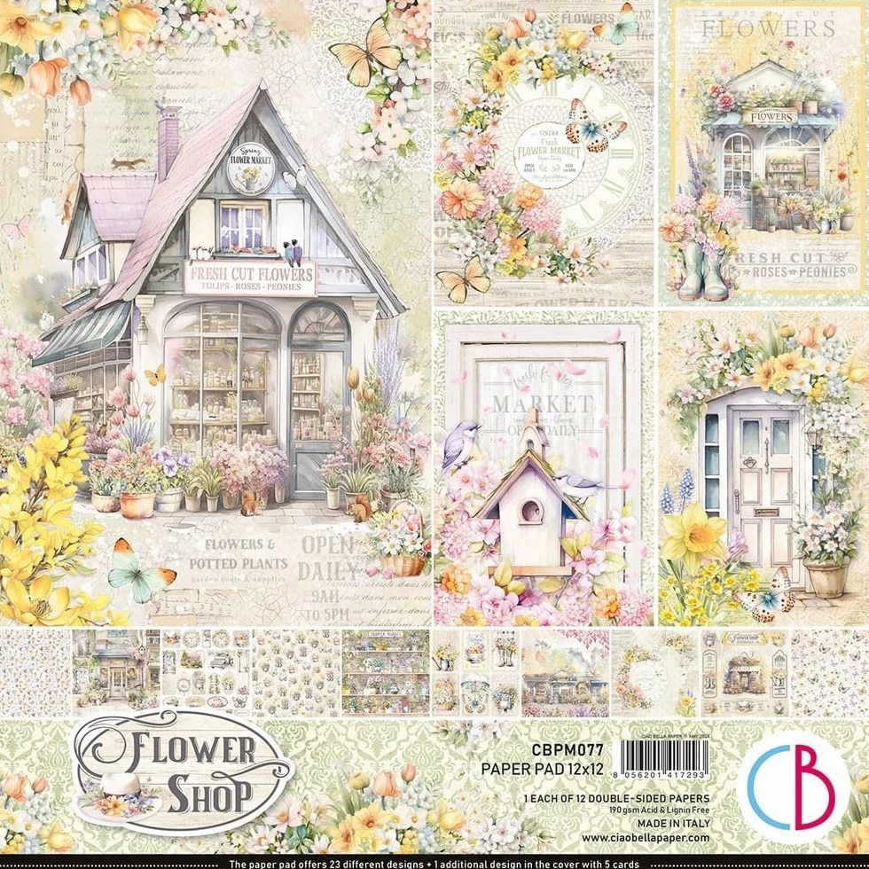 Ciao Bella Colección Floristería Paper Pad 12"x12"