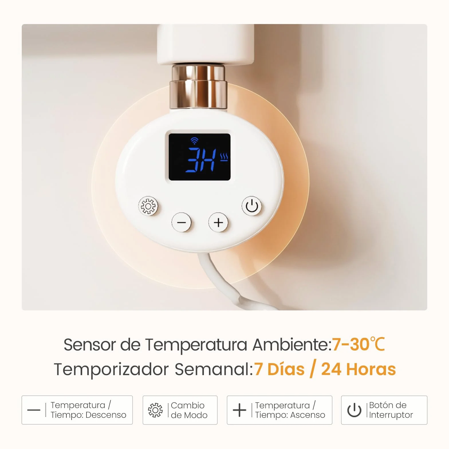 EMKE Radiador Toallero Eléctrico para Baño,75 x 60 cm, Secatoallas Eléctrico con WiFi Termostato, 300 vatios (Blanco),Toallero Electrico Baño